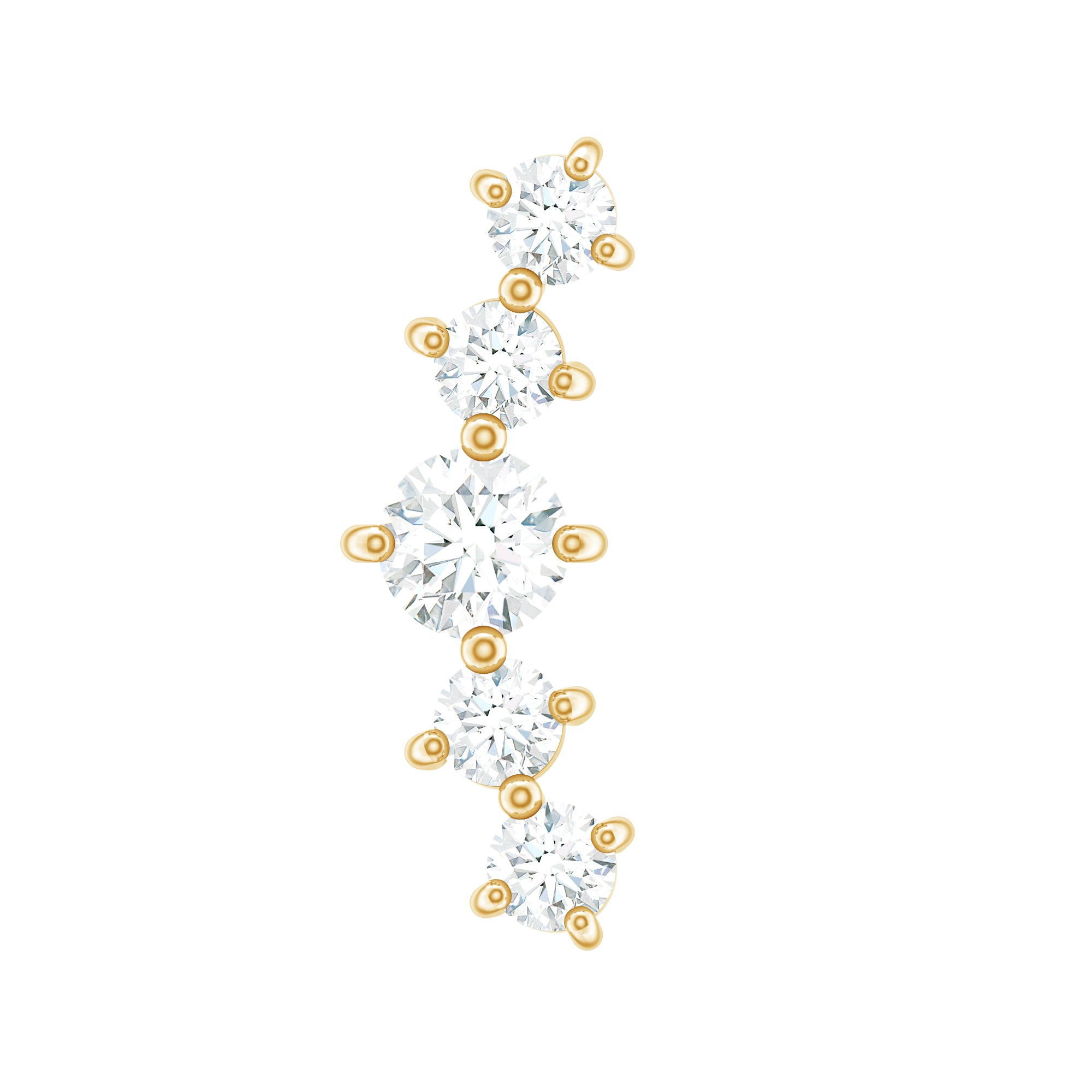 Graduated Style Moissanite Crawler Earring