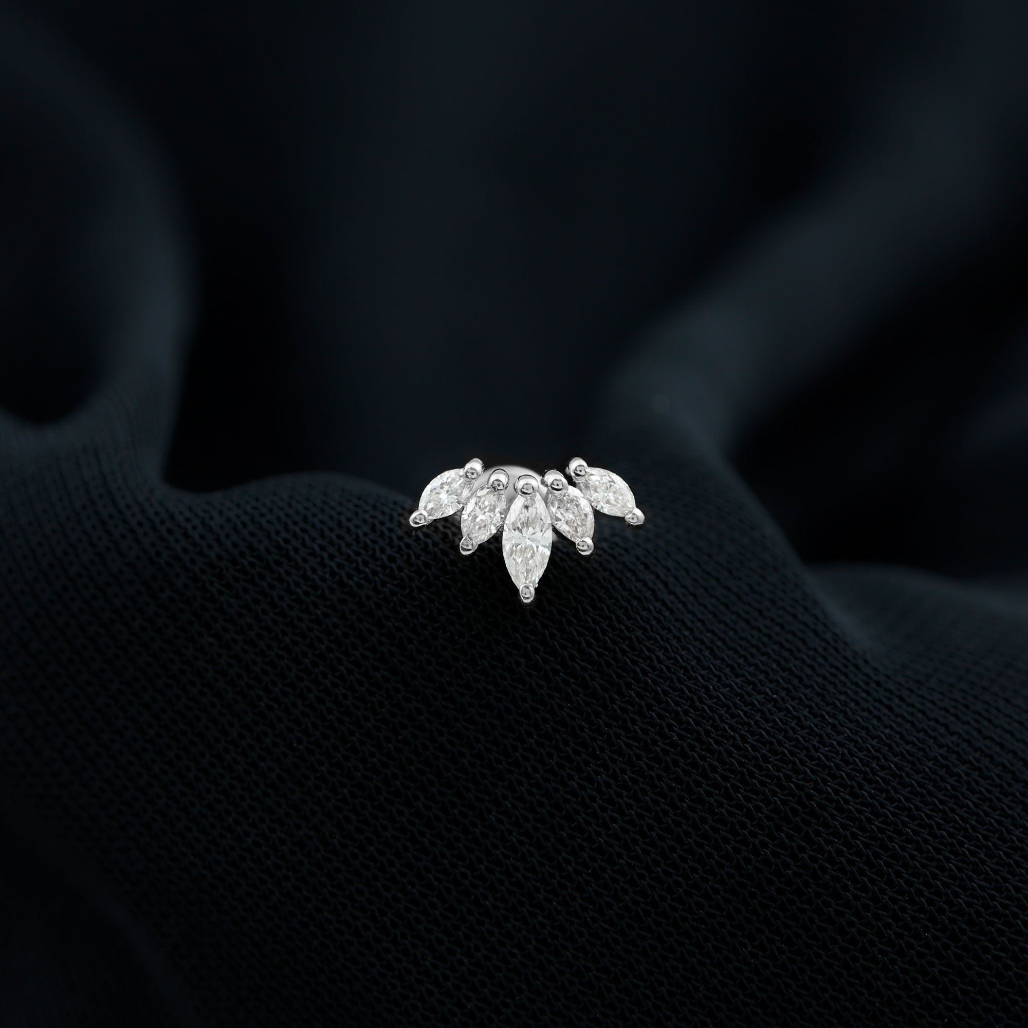 Marquise Moissanite Leaf Ear Crawler Earring D-VS1 - Rosec Jewels