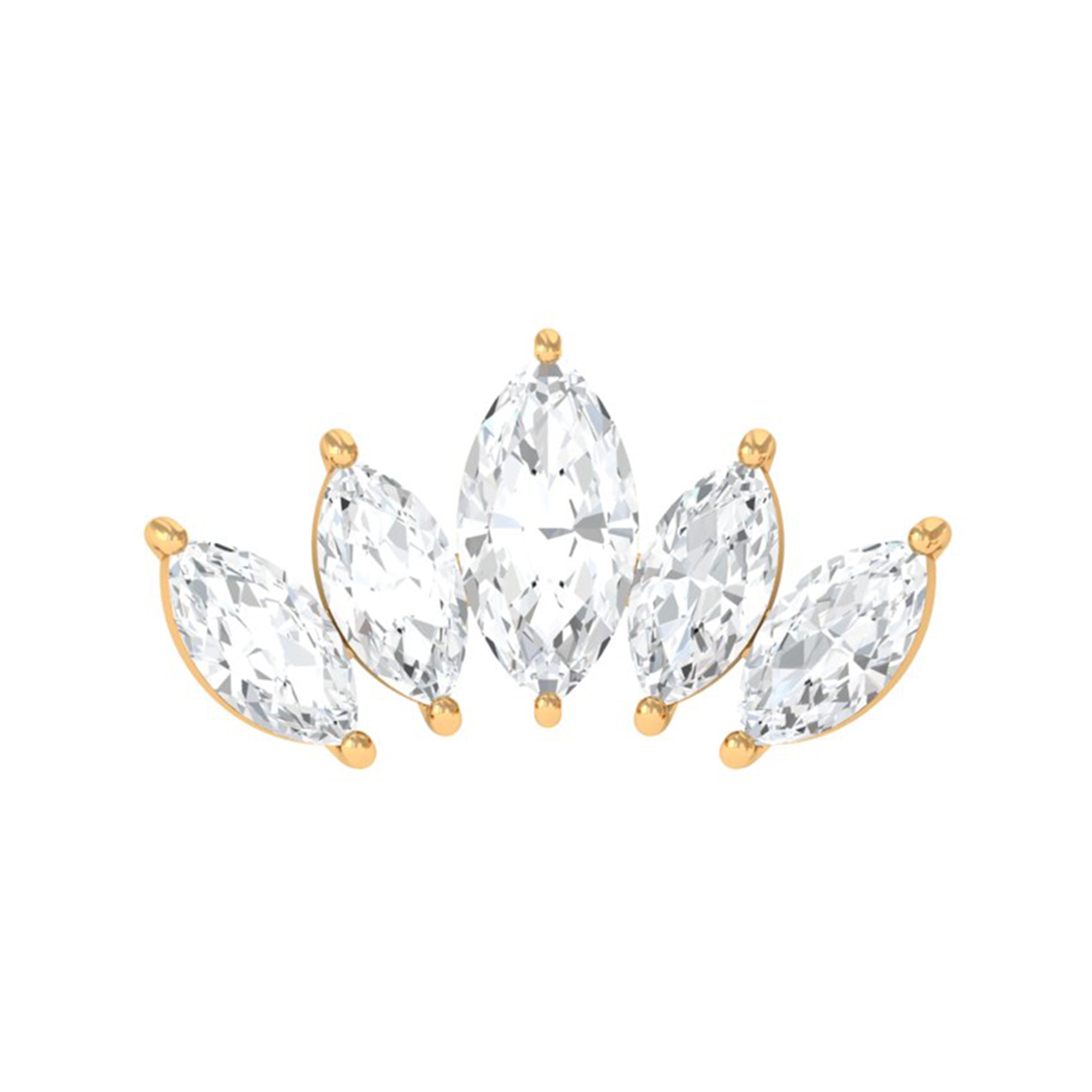 Marquise Moissanite Leaf Ear Crawler Earring D-VS1 - Rosec Jewels