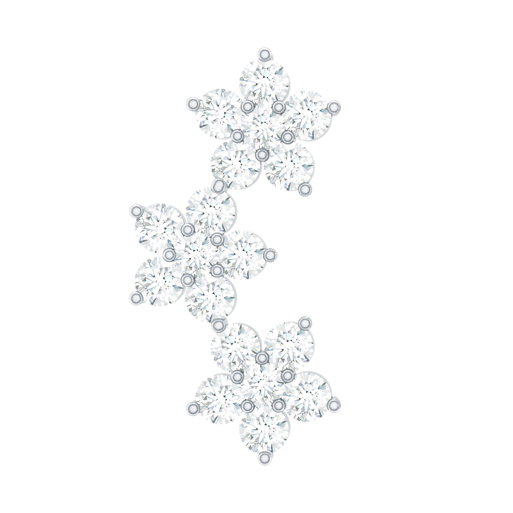Helix Flower Crawler Earring with Diamond Natural - ( HI-SI ) - Rosec Jewels