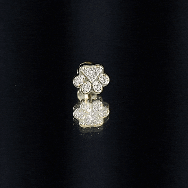 Certified Diamond Paw Cartilage Earring Natural - ( HI-SI ) - Rosec Jewels
