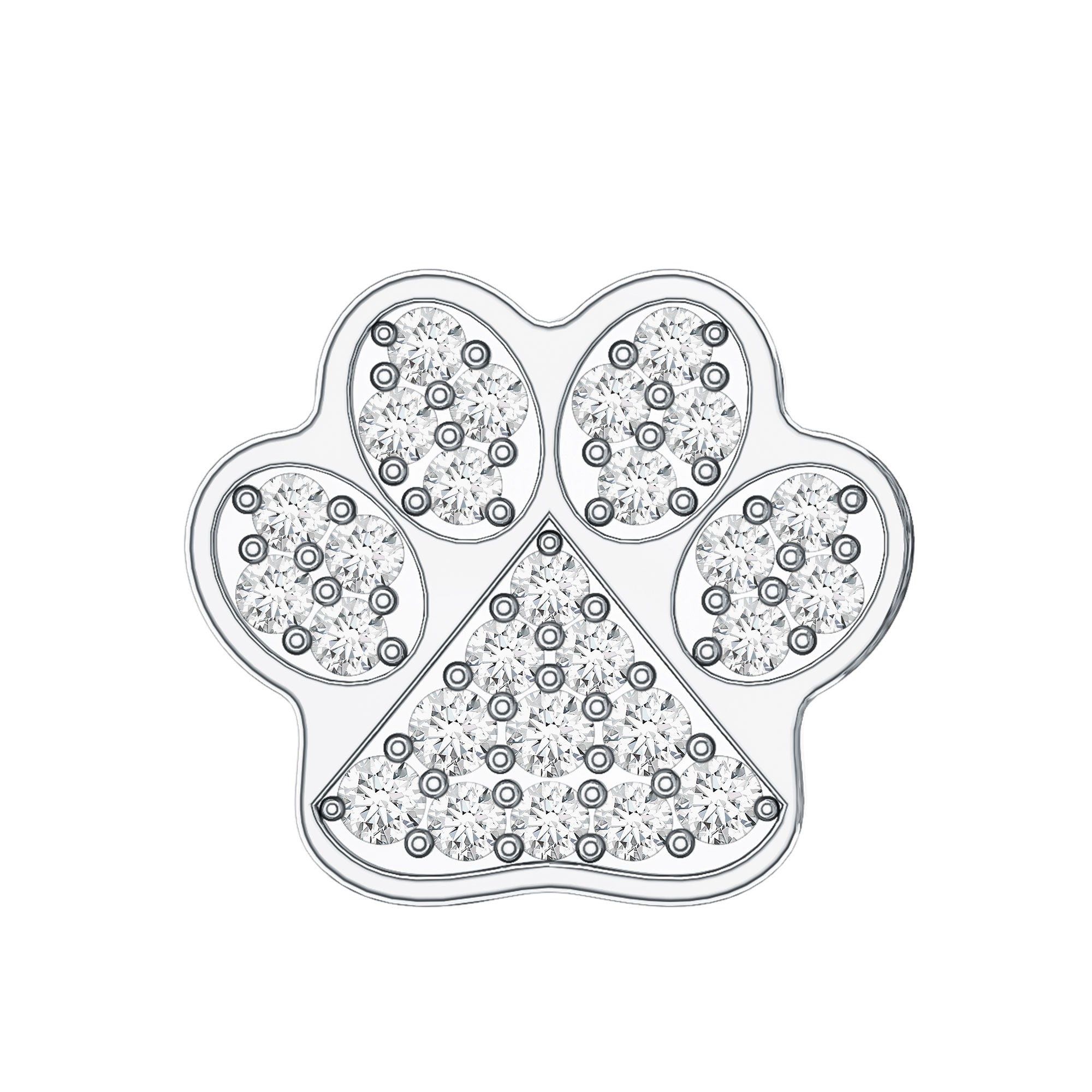 Certified Diamond Paw Cartilage Earring Natural - ( HI-SI ) - Rosec Jewels