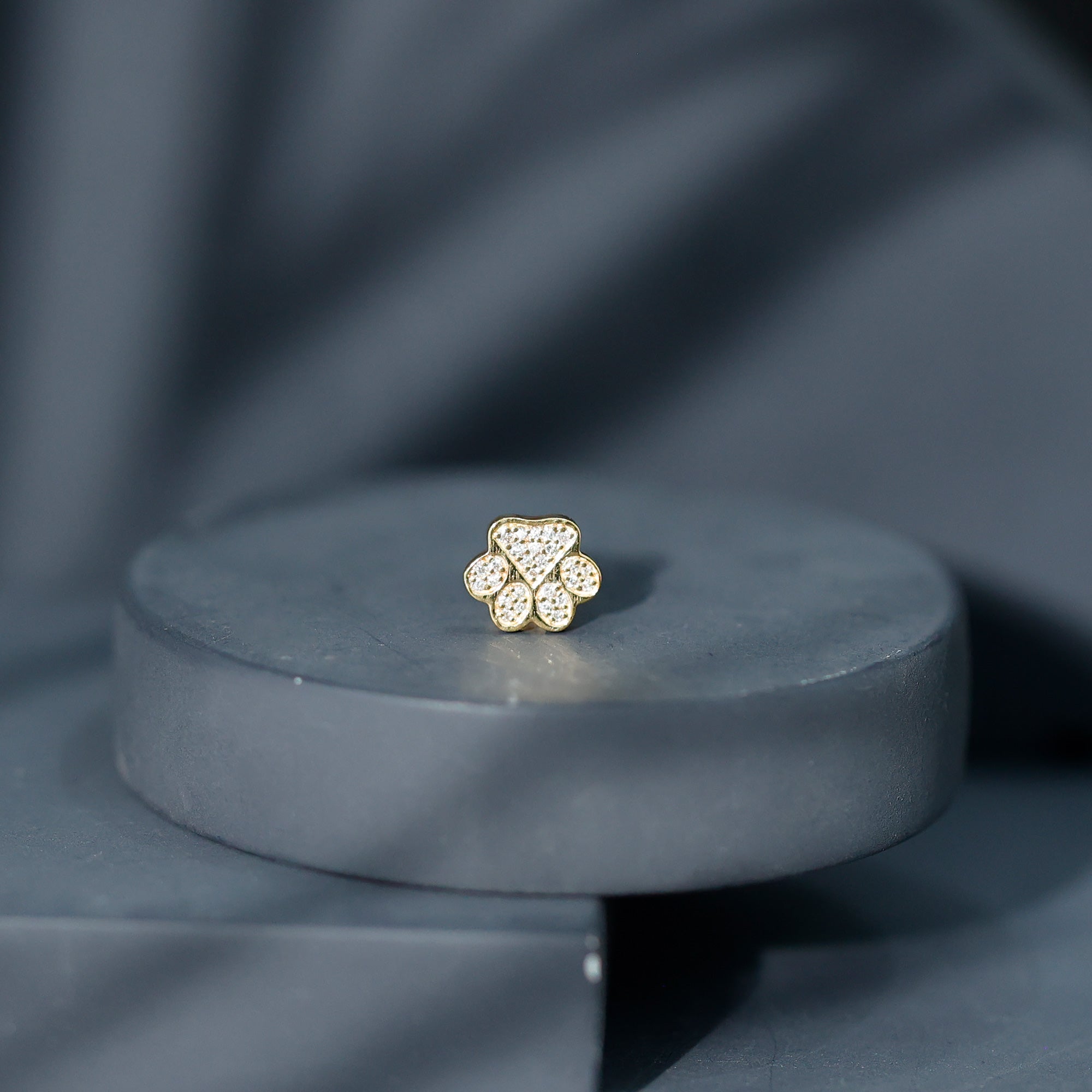 Certified Diamond Paw Cartilage Earring Natural - ( HI-SI ) - Rosec Jewels