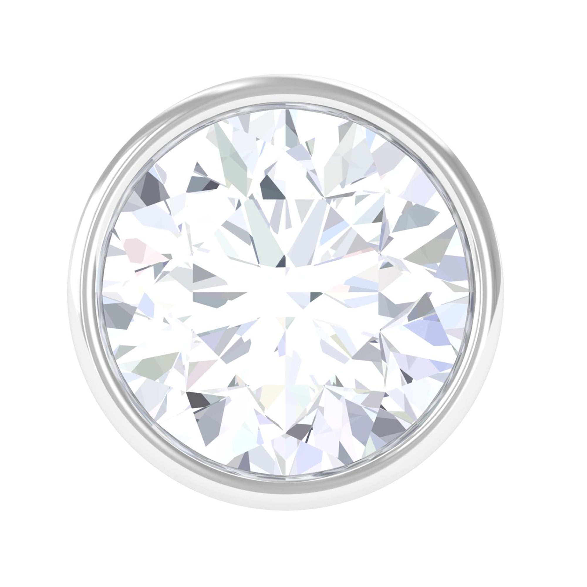 Bezel Set Diamond Solitaire Conch Earring Natural - ( HI-SI ) - Rosec Jewels