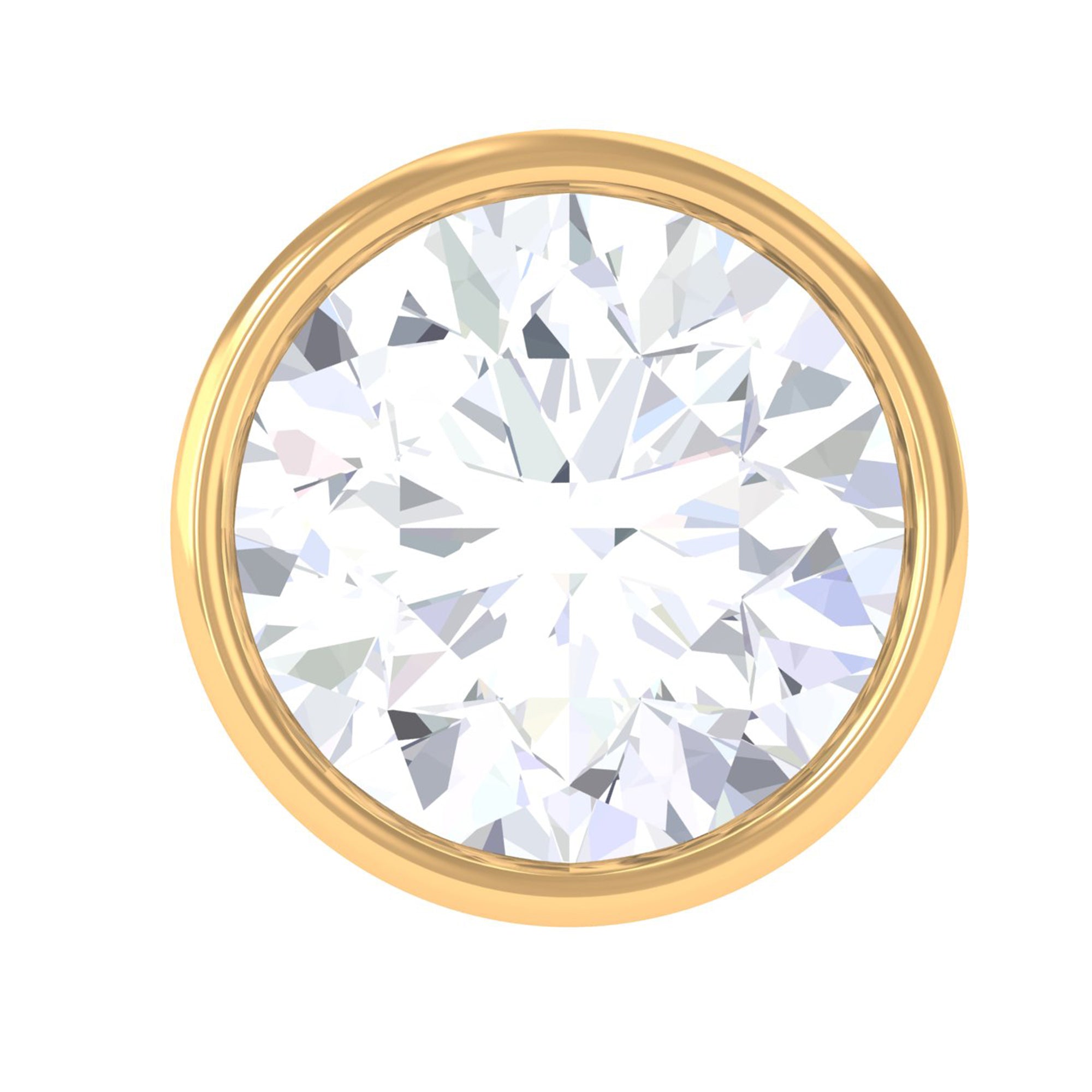 Bezel Set Diamond Solitaire Conch Earring Natural - ( HI-SI ) - Rosec Jewels
