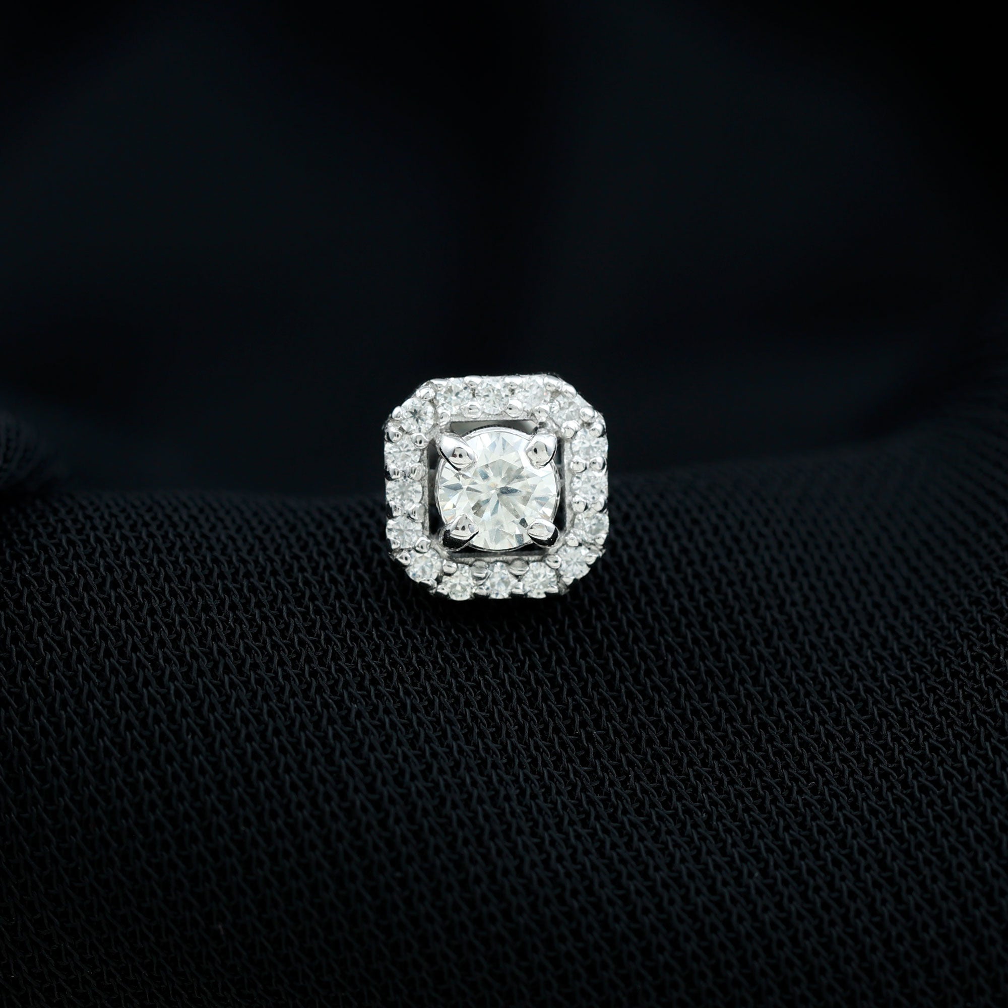 Simple Octagon Shape Diamond Helix Earring Natural - ( HI-SI ) - Rosec Jewels