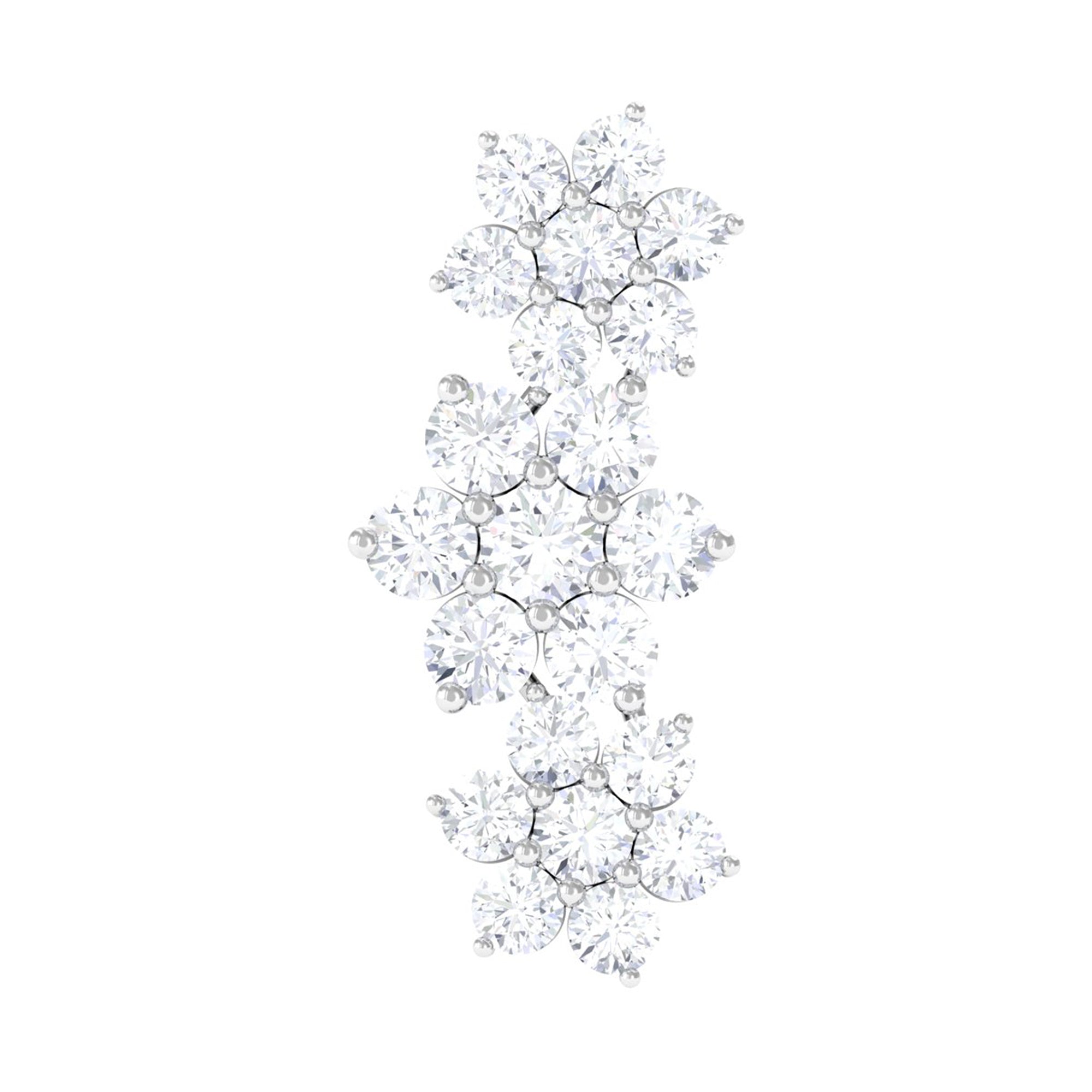 Certified Diamond Flower Crawler Cartilage Earring Natural - ( HI-SI ) - Rosec Jewels