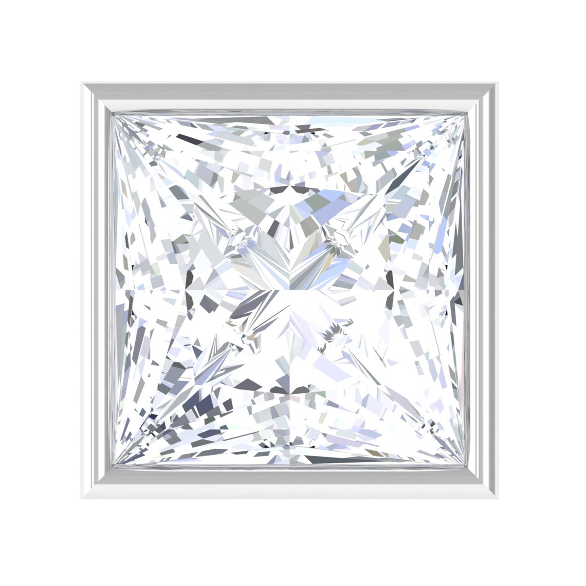 Princess Cut Diamond Conch Earring in Bezel Setting Natural - ( HI-SI ) - Rosec Jewels