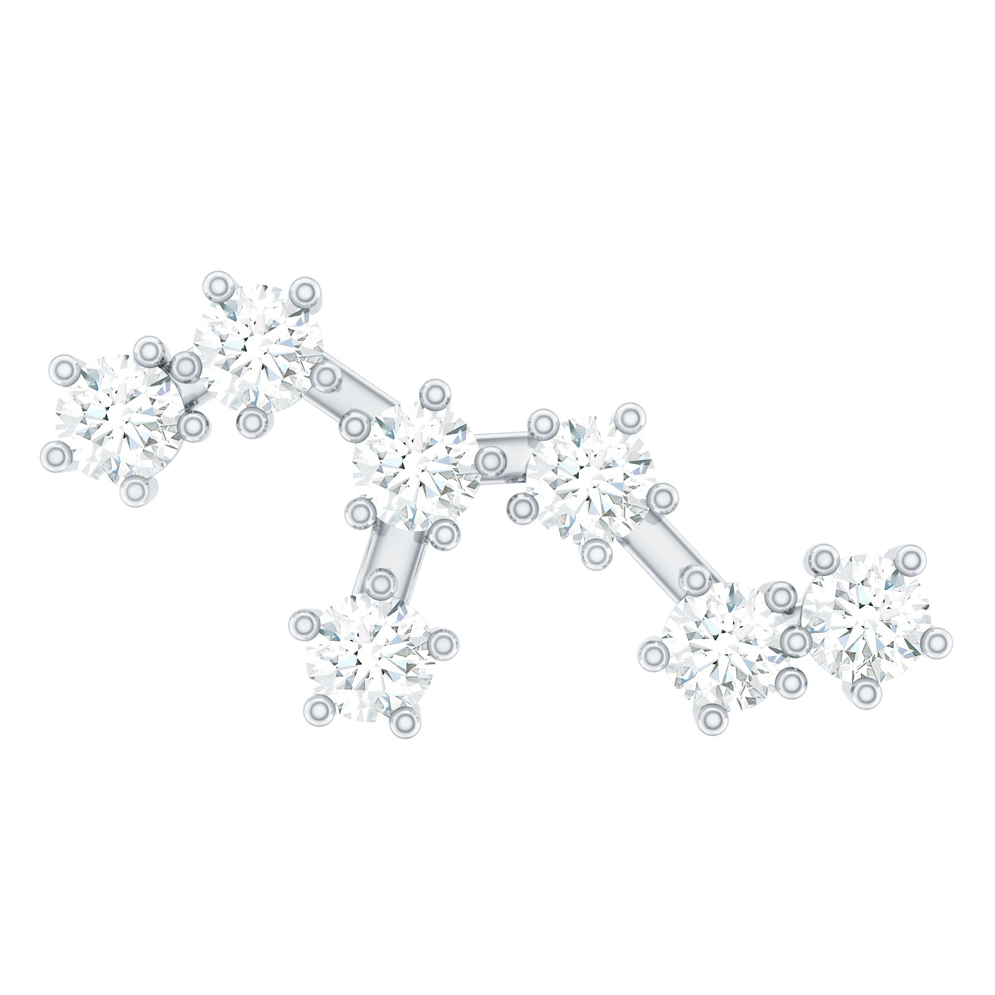 Diamond Leo Constellation Crawler Earring for Helix Piercing Natural - ( HI-SI ) - Rosec Jewels