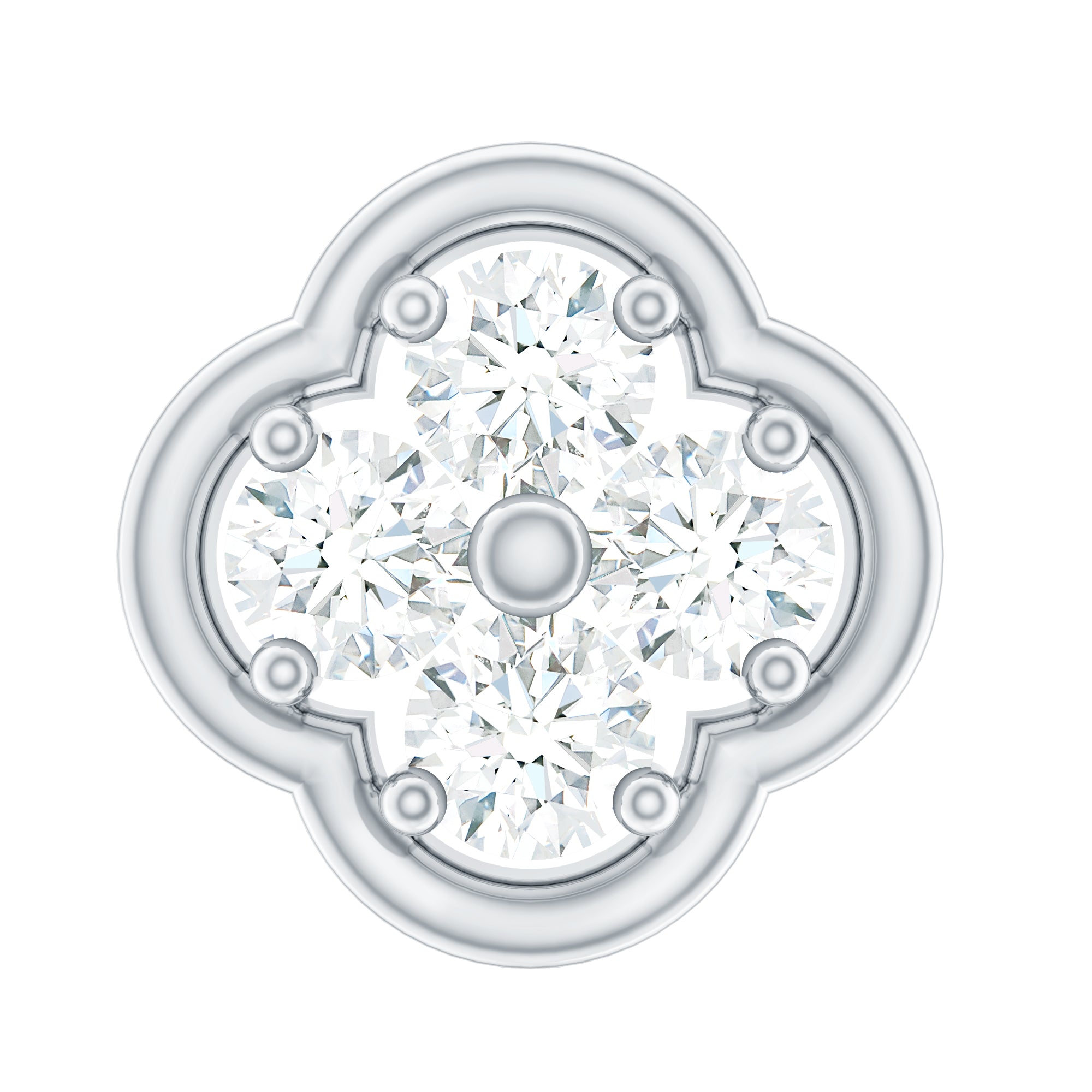 Diamond Flower Cluster Earring for Helix Piercing Natural - ( HI-SI ) - Rosec Jewels