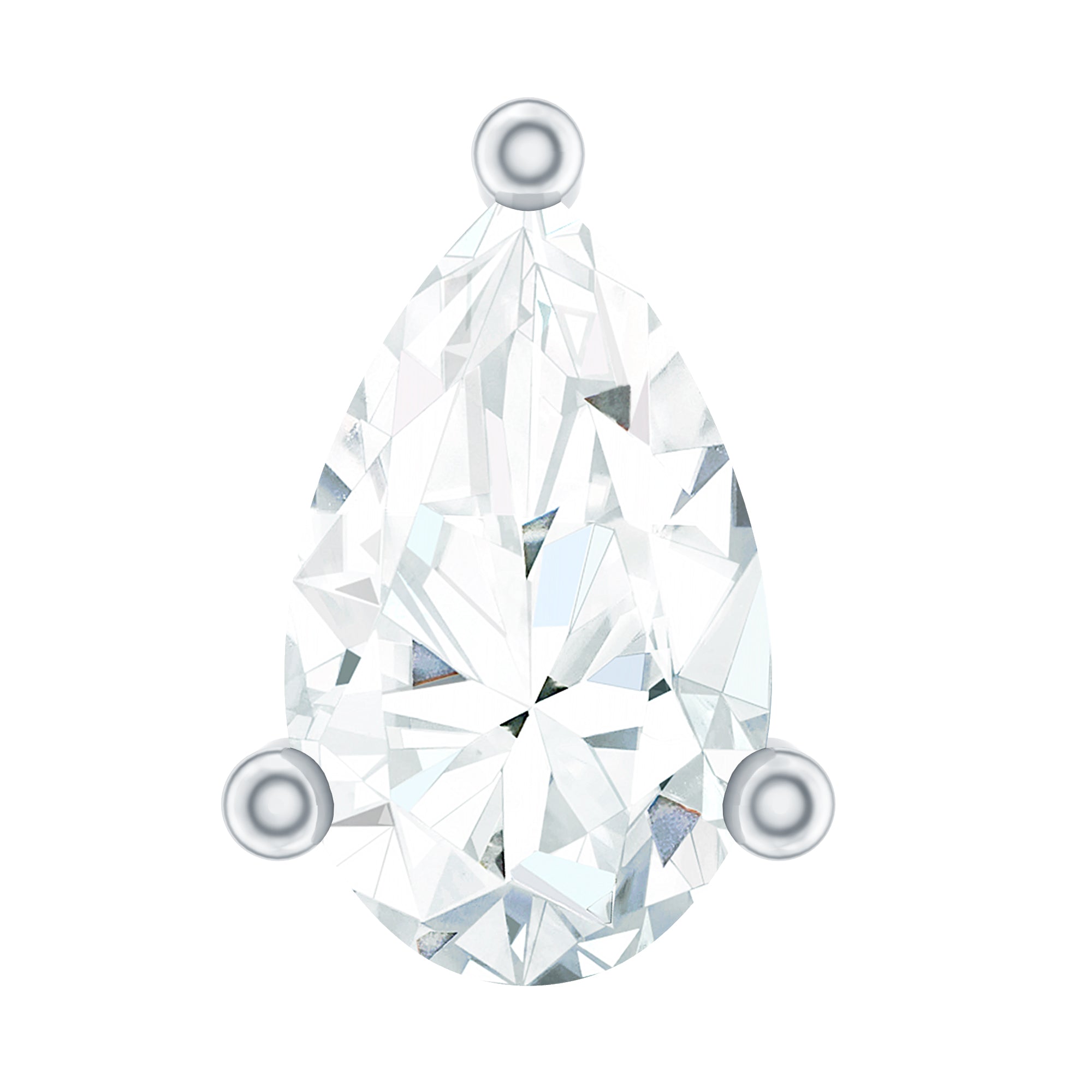 Solitaire Pear Shape Diamond Earring for Tragus Piercing Natural - ( HI-SI ) - Rosec Jewels