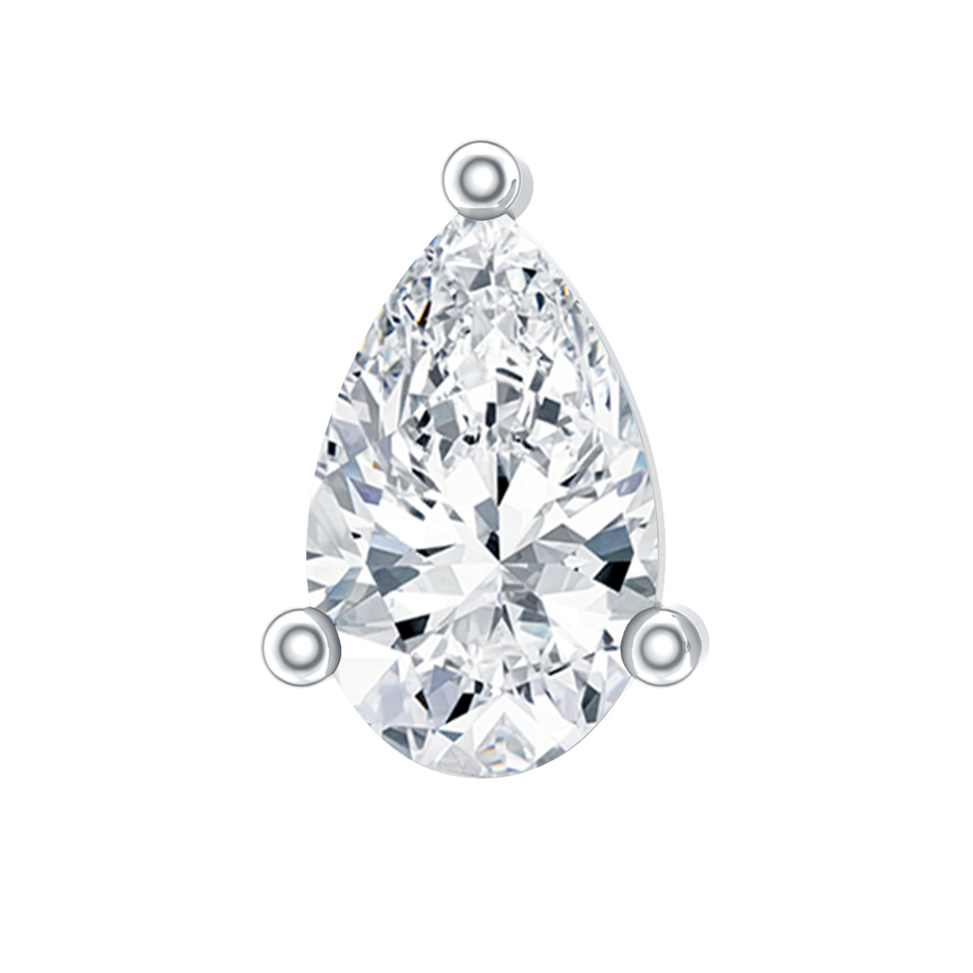 Solitaire Pear Shape Diamond Earring for Tragus Piercing Natural - ( HI-SI ) - Rosec Jewels