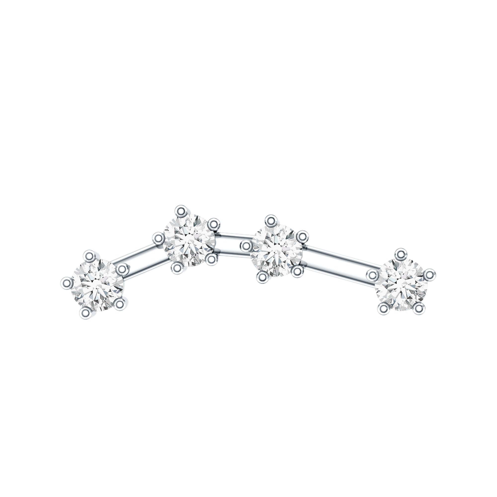 Diamond Aquarius Zodiac Earring for Helix Piercing Natural - ( HI-SI ) - Rosec Jewels