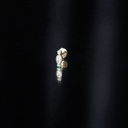 Rosec Jewels-Pear Shape Diamond Two Stone Helix Earring