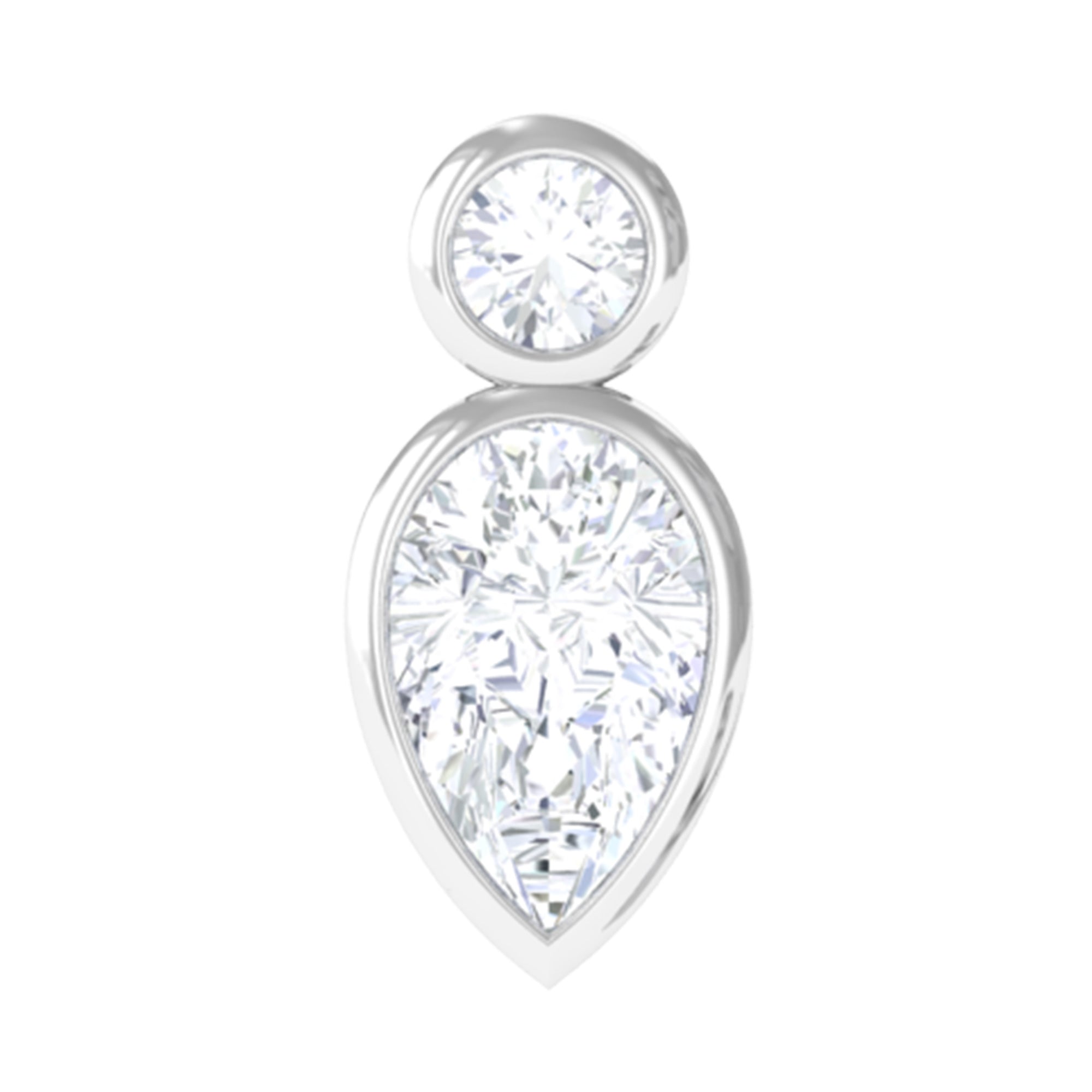 Pear Shape Diamond Two Stone Helix Earring Natural - ( HI-SI ) - Rosec Jewels