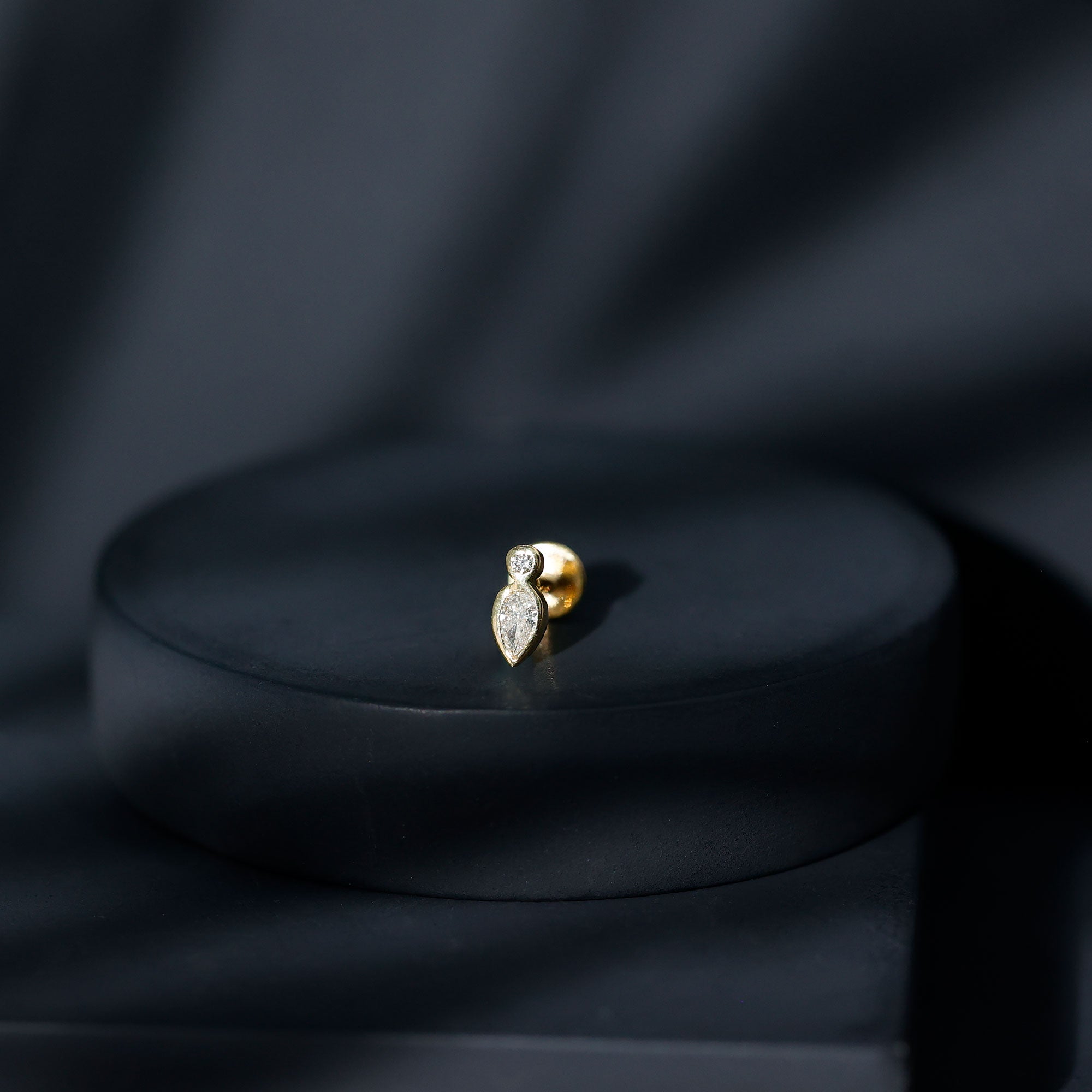 Rosec Jewels-Pear Shape Diamond Two Stone Helix Earring