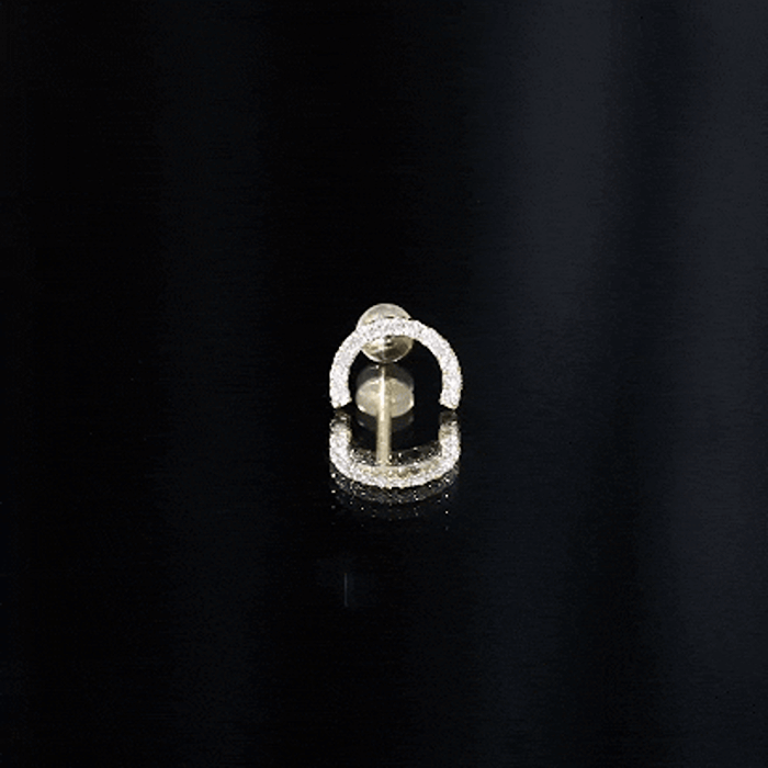 Certified Diamond Half Circle Earring for Piercing Natural - ( HI-SI ) - Rosec Jewels