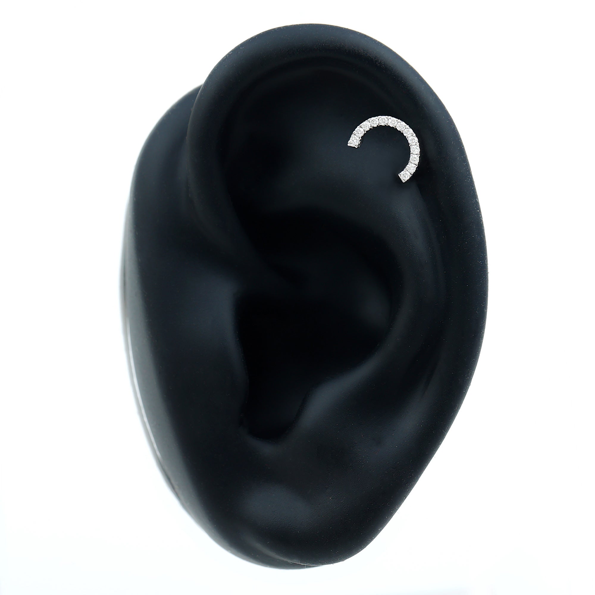 Certified Diamond Half Circle Earring for Piercing Natural - ( HI-SI ) - Rosec Jewels