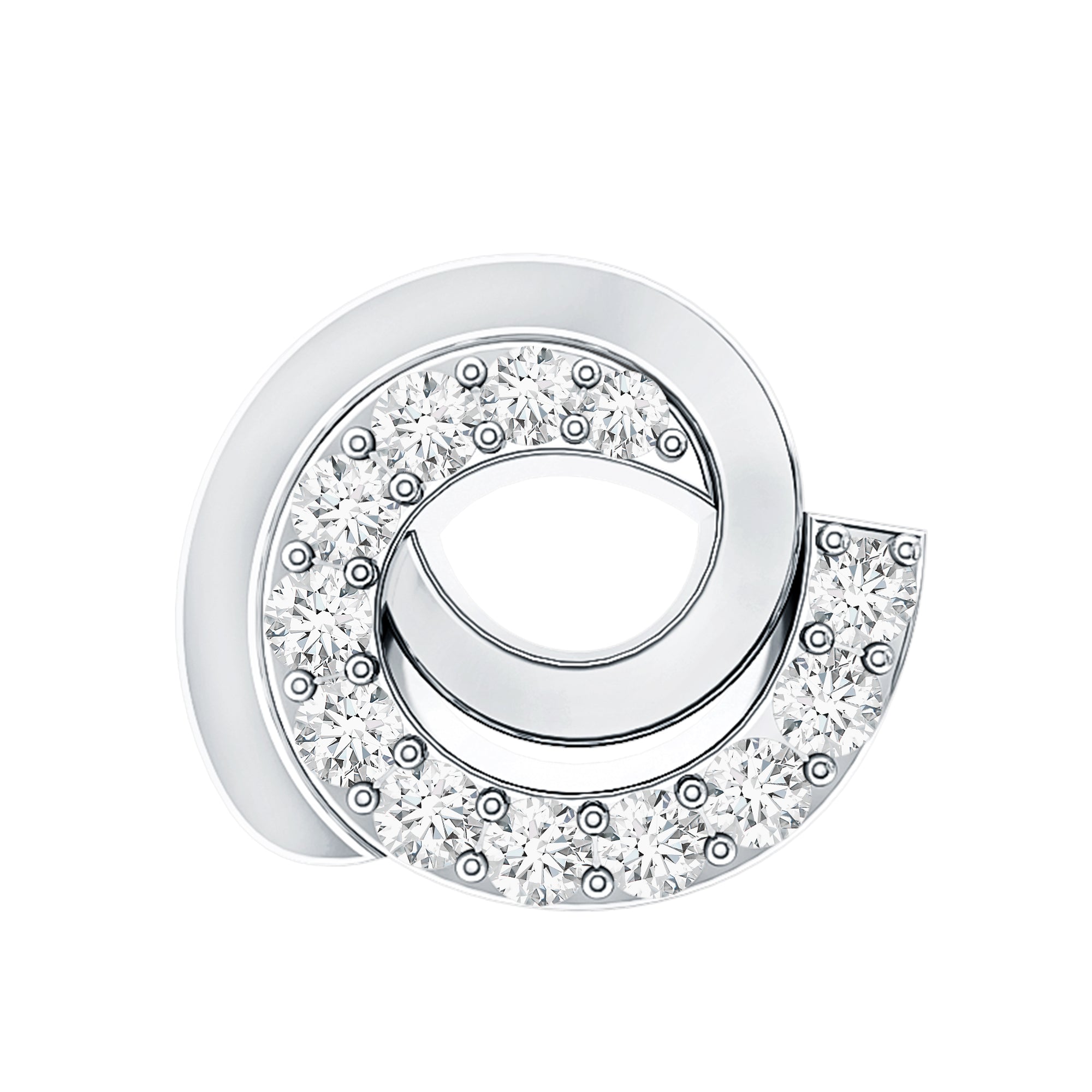 Certified Diamond Spiral Earring for Cartilage Piercing Natural - ( HI-SI ) - Rosec Jewels