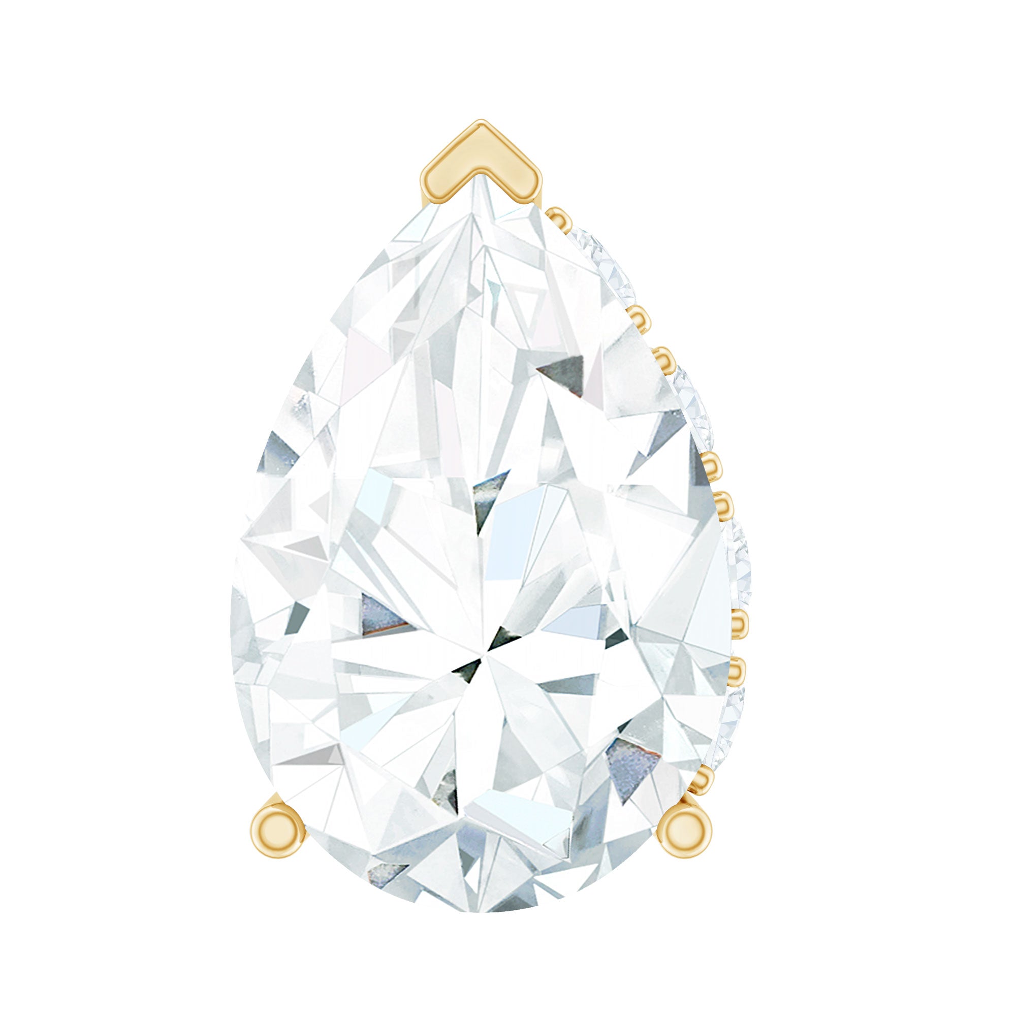 Pear Shaped Diamond Solitaire Tragus Earring Lab - ( EF-VS ) - Rosec Jewels