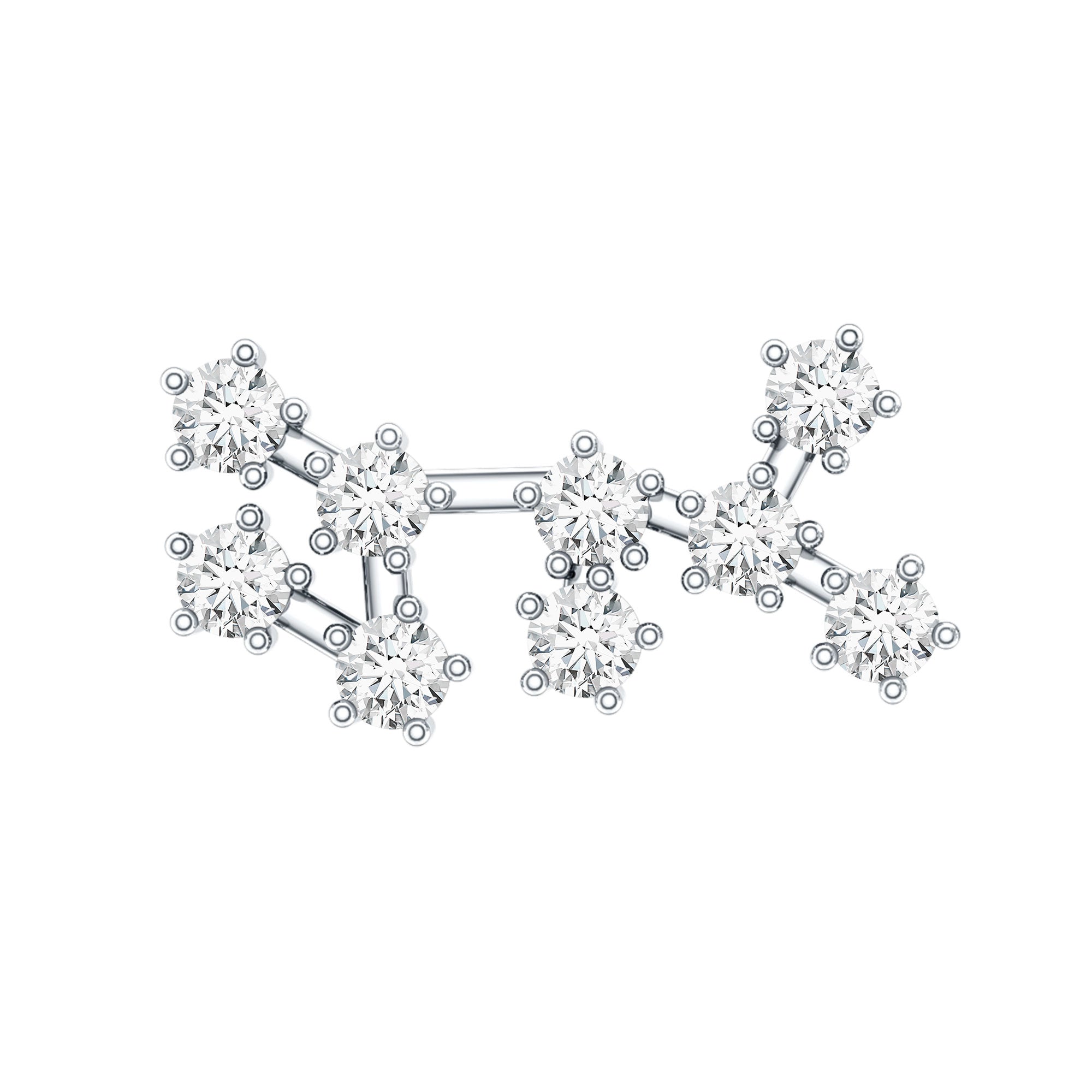 Diamond Sagittarius Zodiac Earring for Helix Piercing Lab - ( EF-VS ) - Rosec Jewels