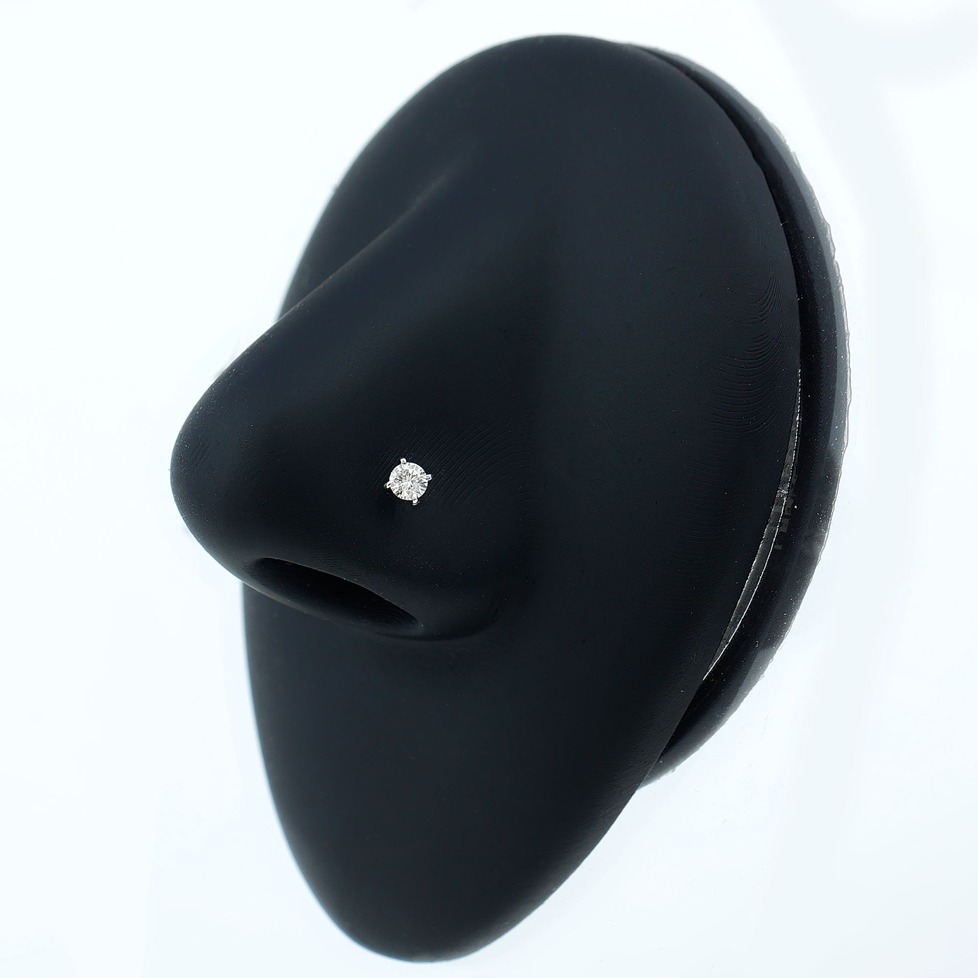 Minimalist Peg Head Set Diamond Nose Pin Stud Lab - ( EF-VS ) - Rosec Jewels