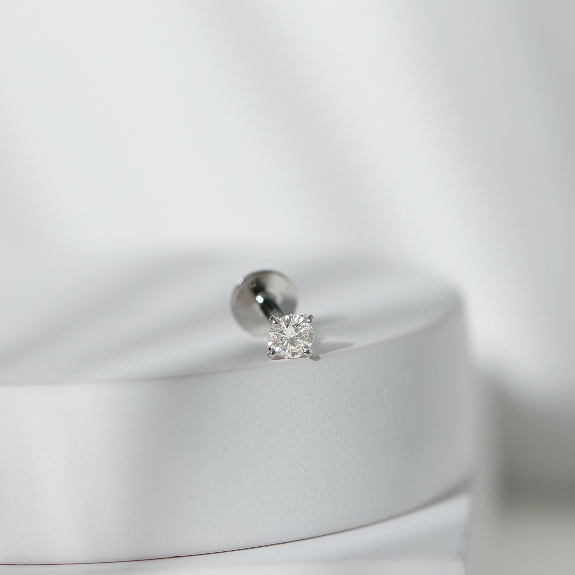 Minimalist Peg Head Set Diamond Nose Pin Stud Lab - ( EF-VS ) - Rosec Jewels