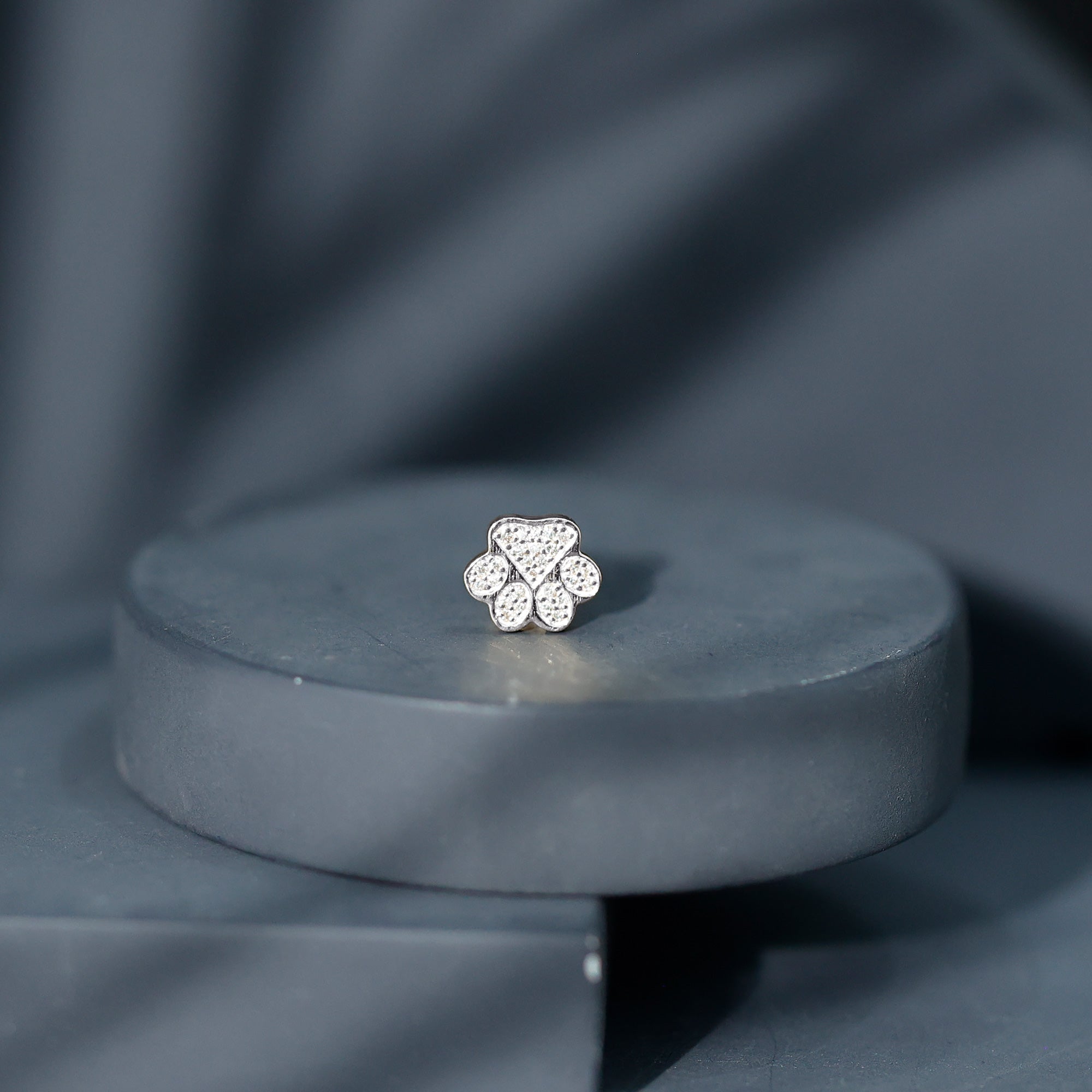 Certified Diamond Paw Cartilage Earring Lab - ( EF-VS ) - Rosec Jewels