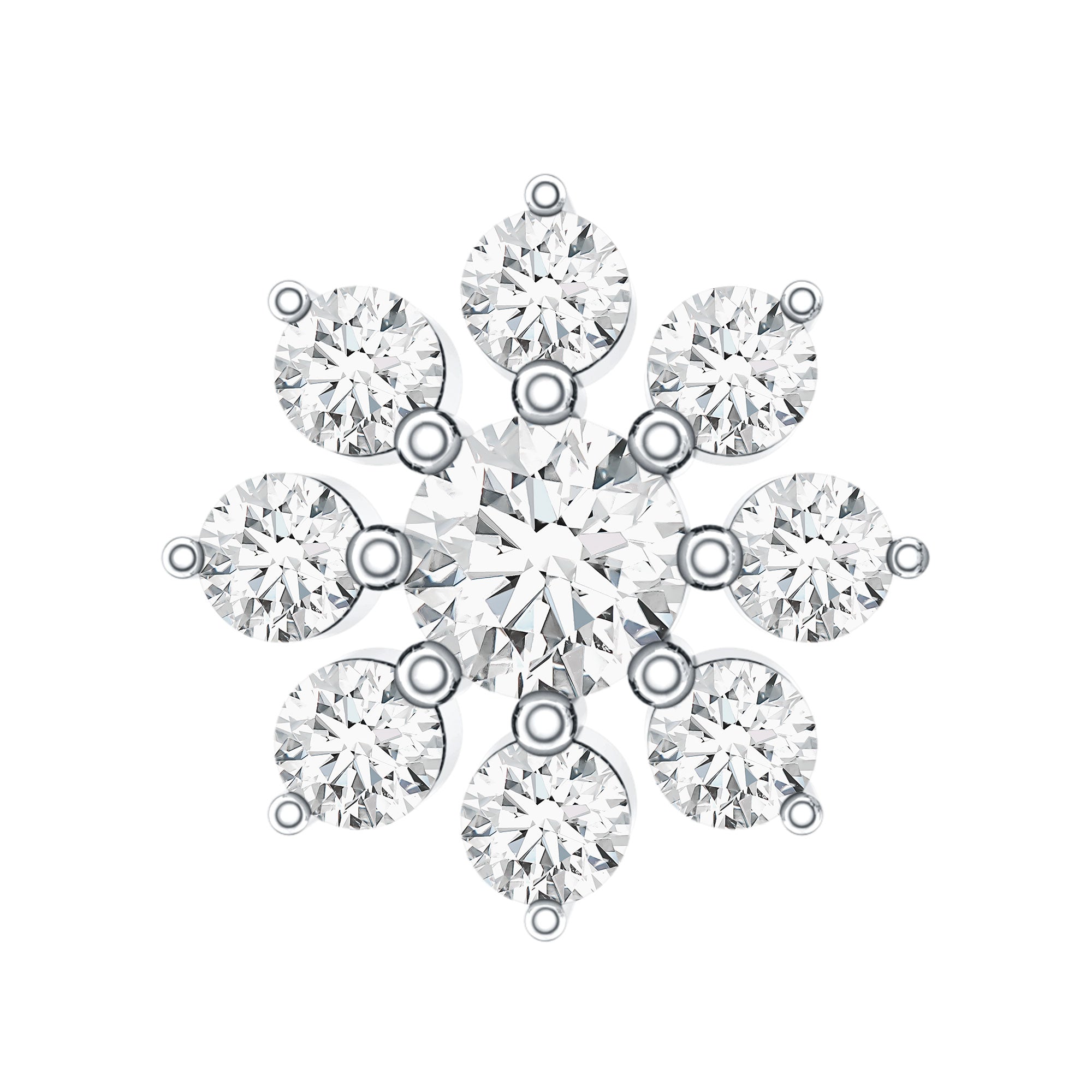 Sparkling Diamond Flower Cartilage Earring with Flat Back