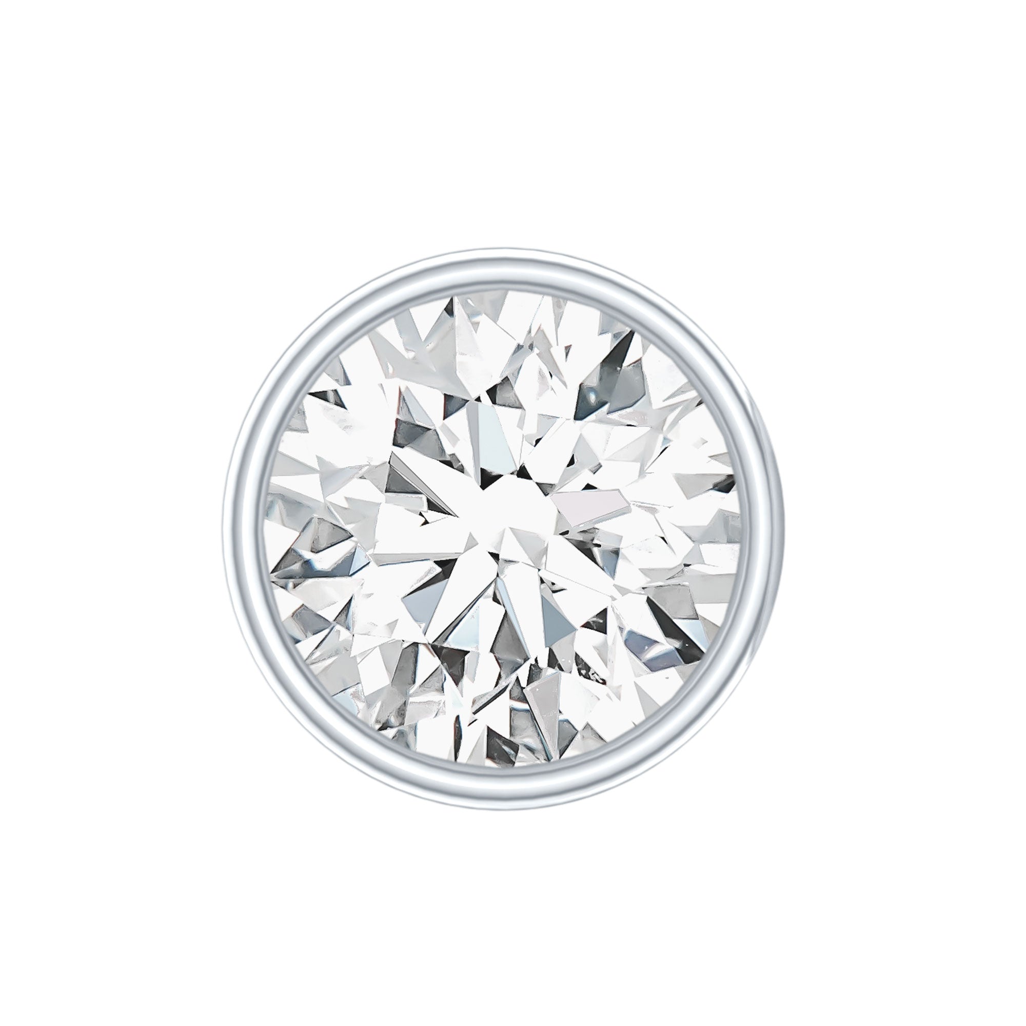 Bezel Set Diamond Solitaire Conch Earring Lab - ( EF-VS ) - Rosec Jewels