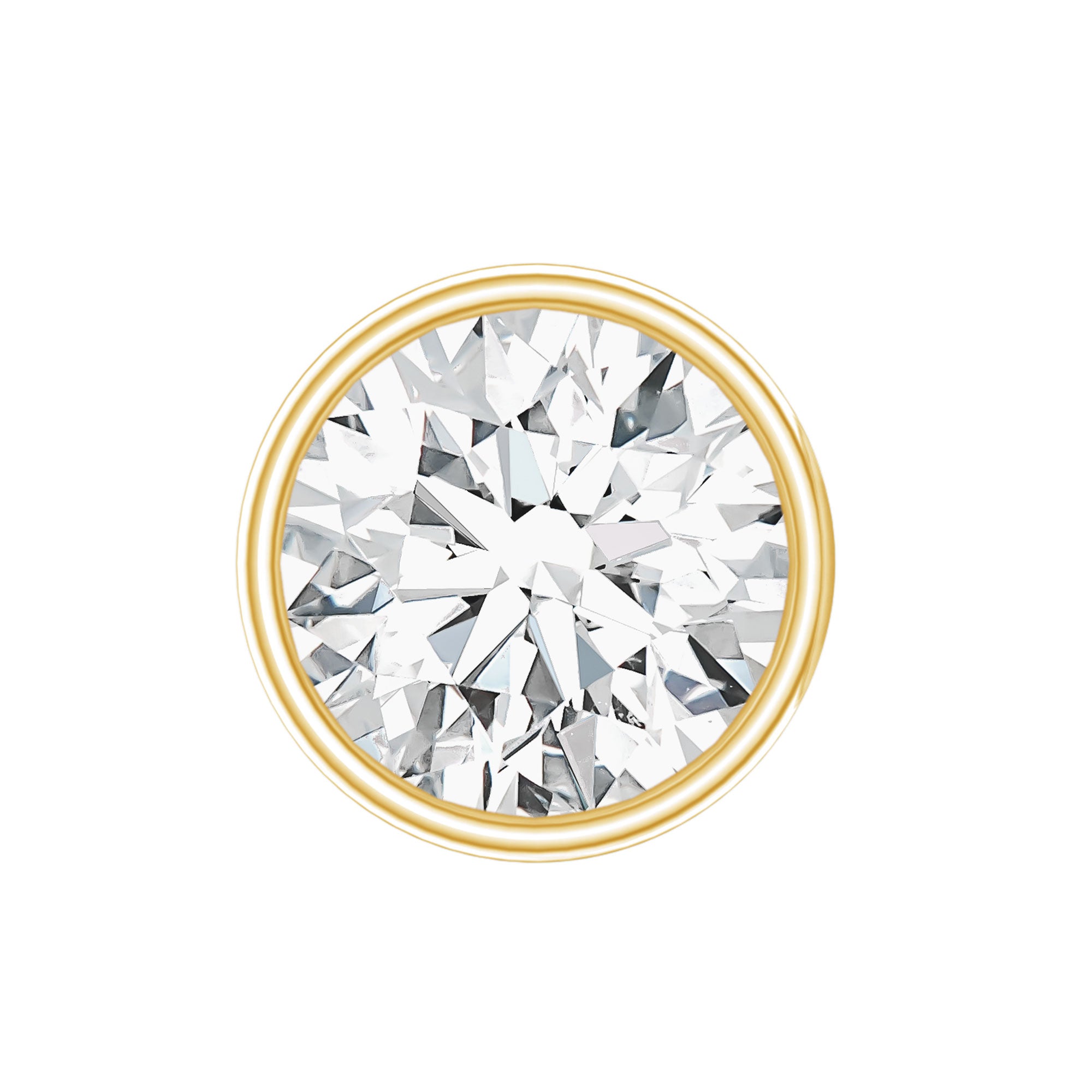 Bezel Set Diamond Solitaire Conch Earring Lab - ( EF-VS ) - Rosec Jewels