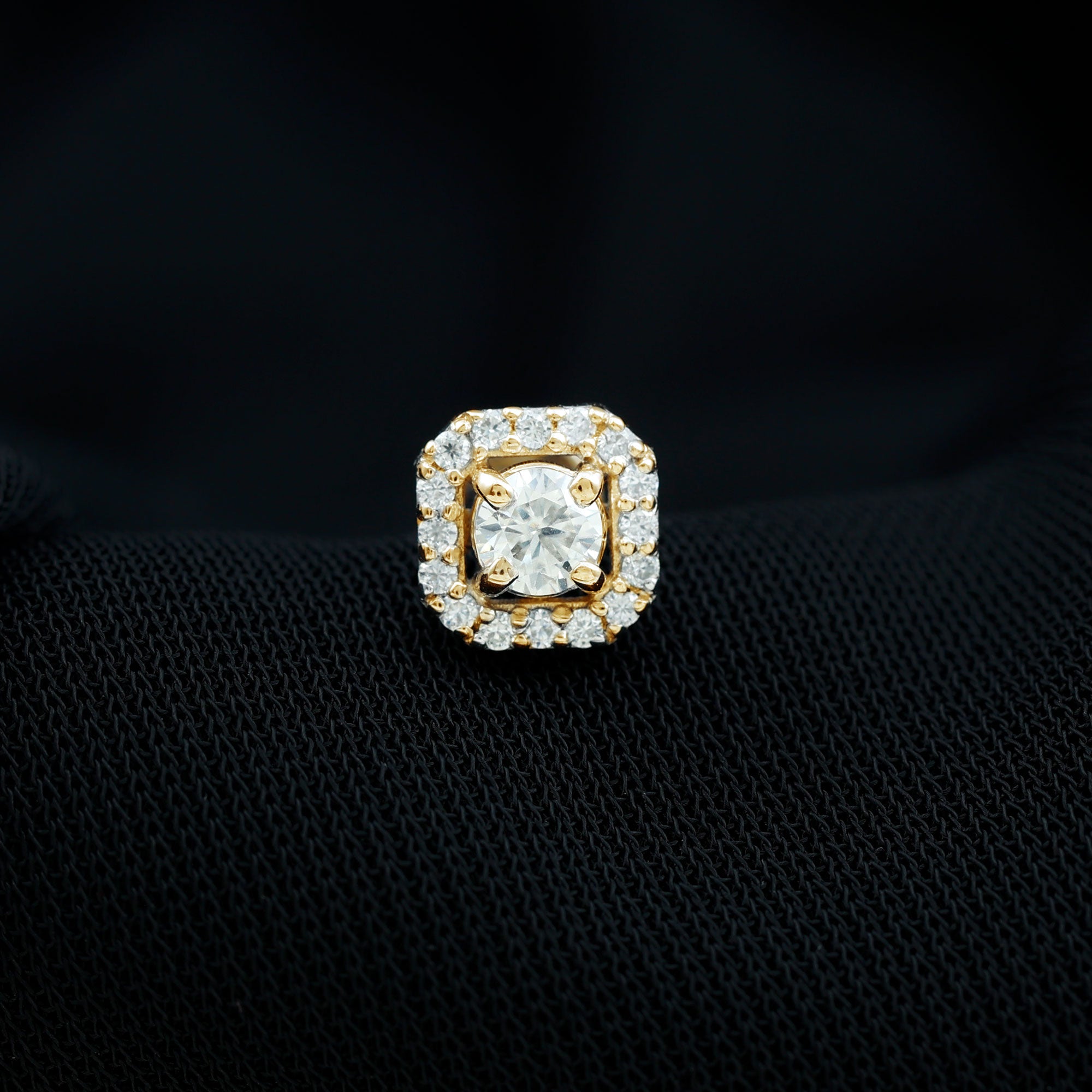 Simple Octagon Shape Diamond Helix Earring Lab - ( EF-VS ) - Rosec Jewels