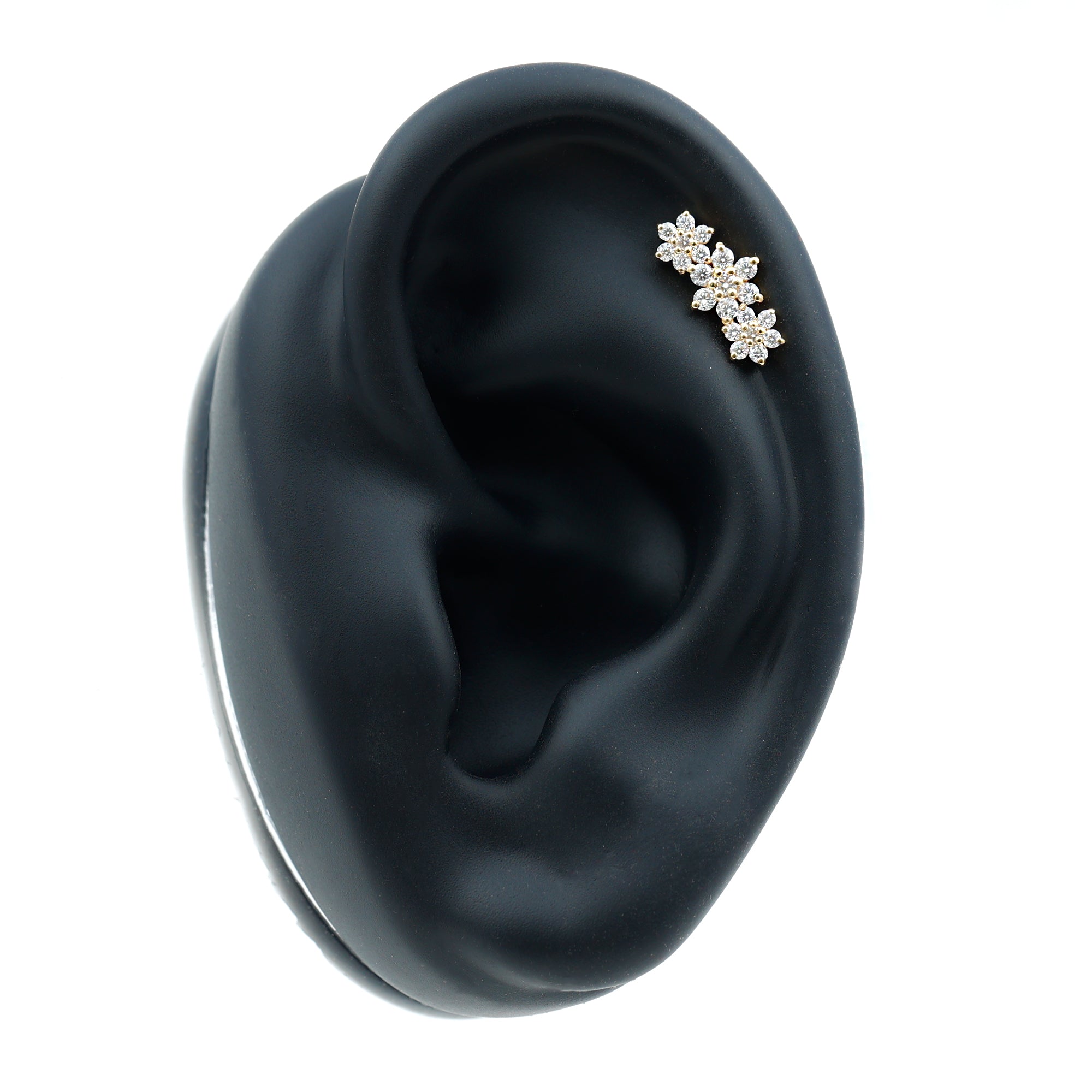 Certified Diamond Flower Crawler Cartilage Earring Lab - ( EF-VS ) - Rosec Jewels