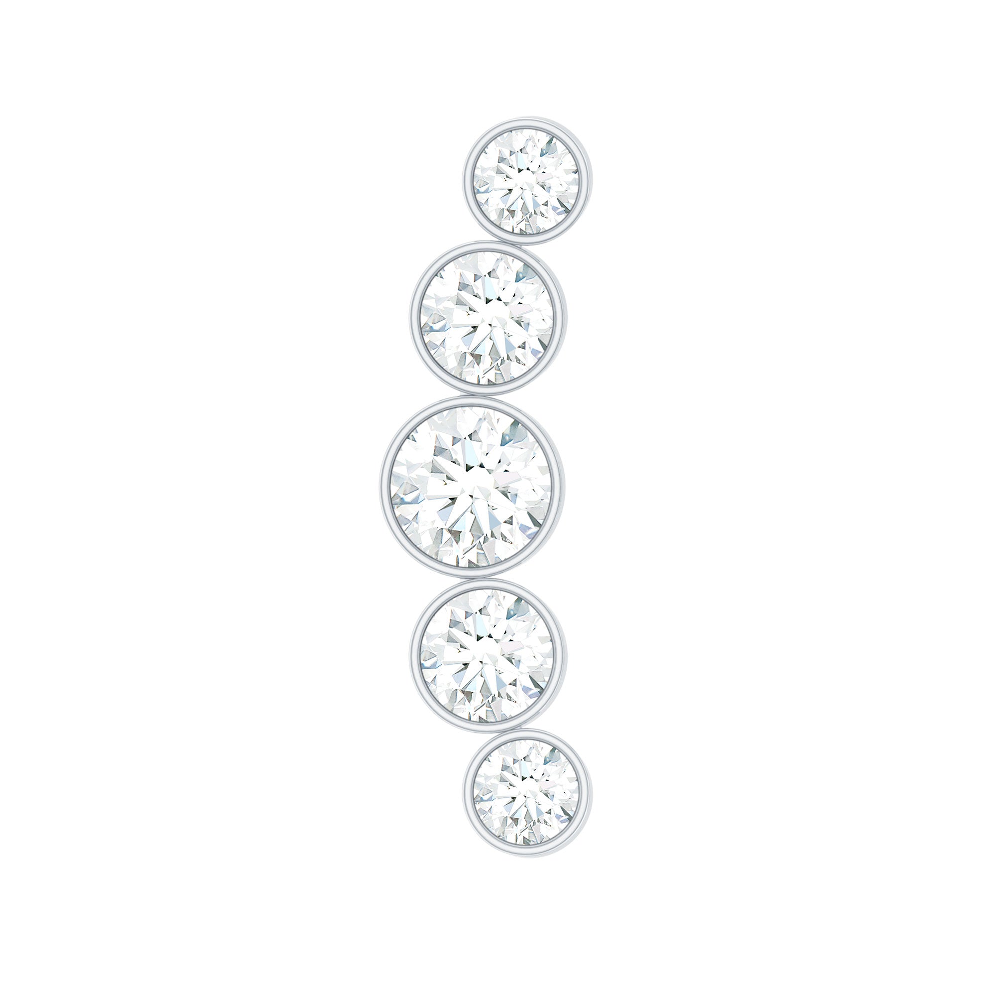 Graduated Style Diamond Crawler Earring for Helix Piercing