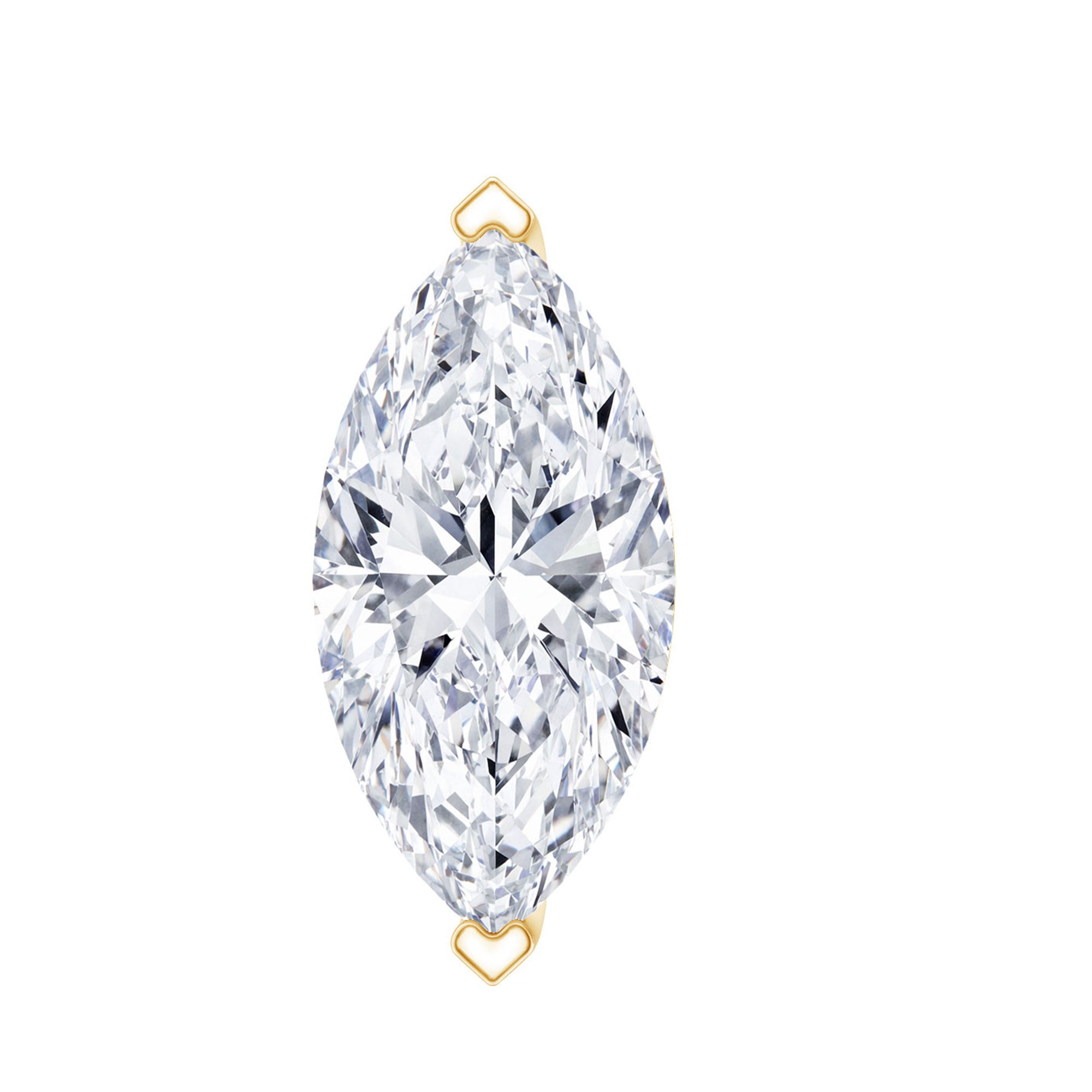 Marquise Diamond Solitaire Earring for Helix Piercing Lab - ( EF-VS ) - Rosec Jewels