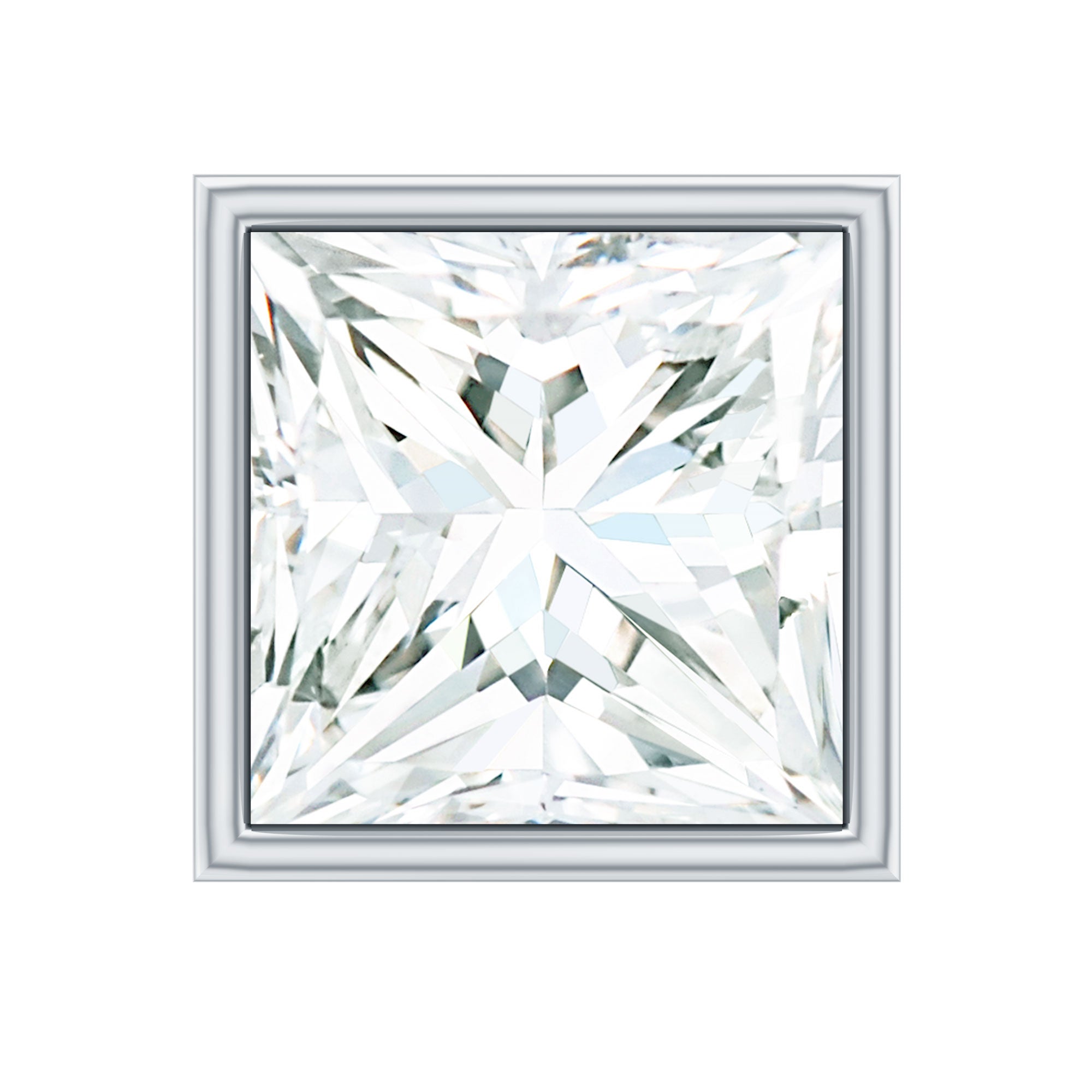 Princess Cut Diamond Conch Earring in Bezel Setting Lab - ( EF-VS ) - Rosec Jewels