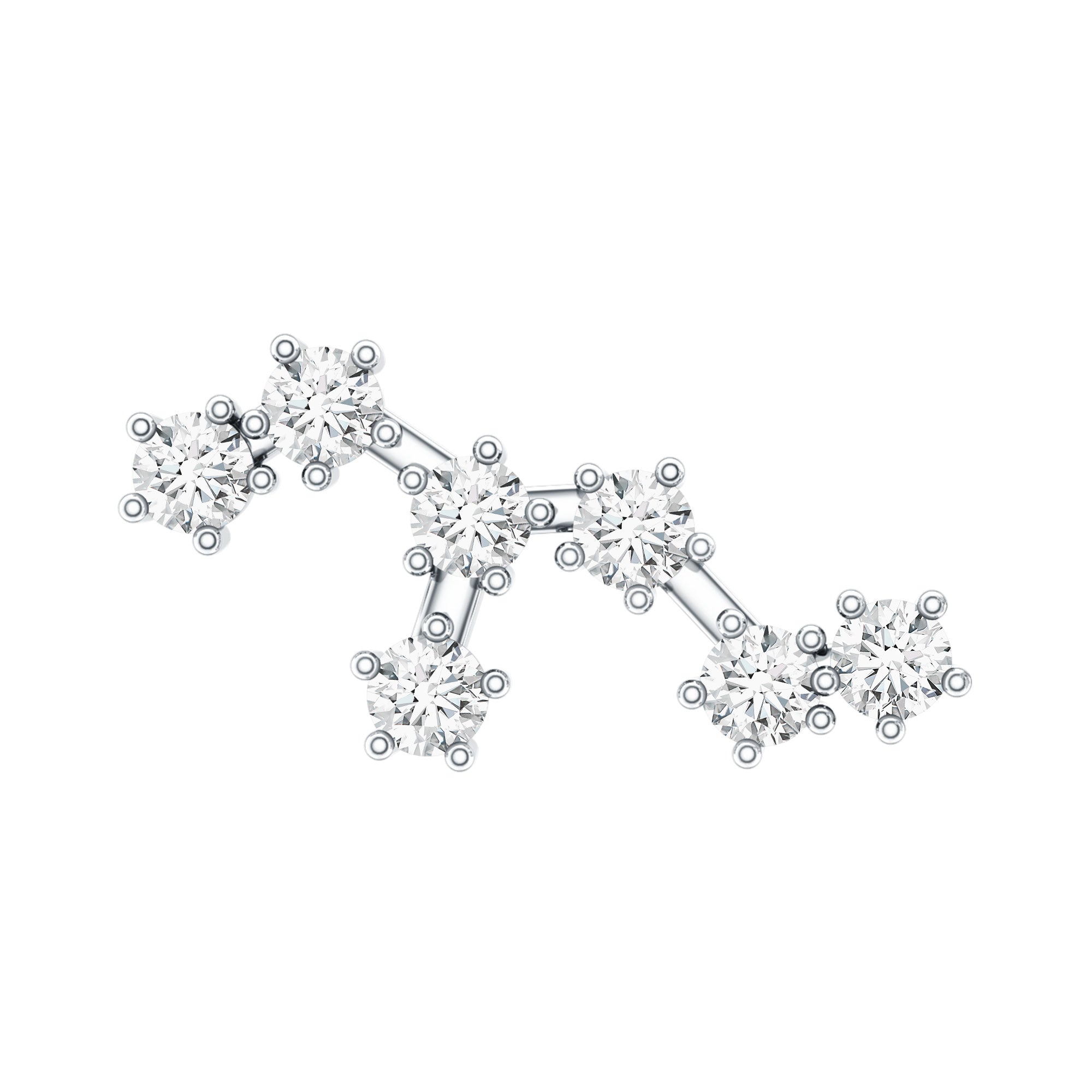 Diamond Leo Constellation Crawler Earring for Helix Piercing Lab - ( EF-VS ) - Rosec Jewels