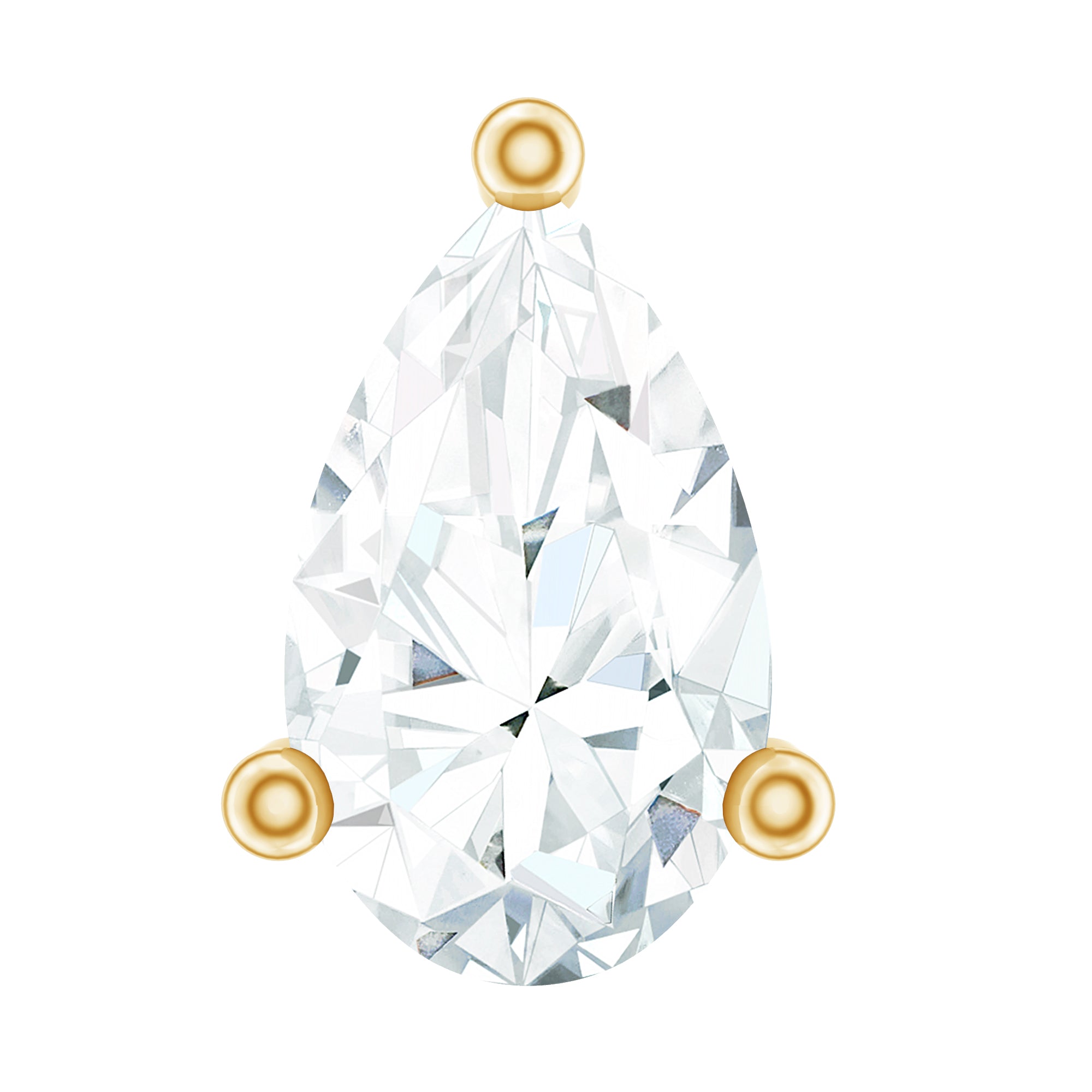 Solitaire Pear Shape Diamond Earring for Tragus Piercing Lab - ( EF-VS ) - Rosec Jewels