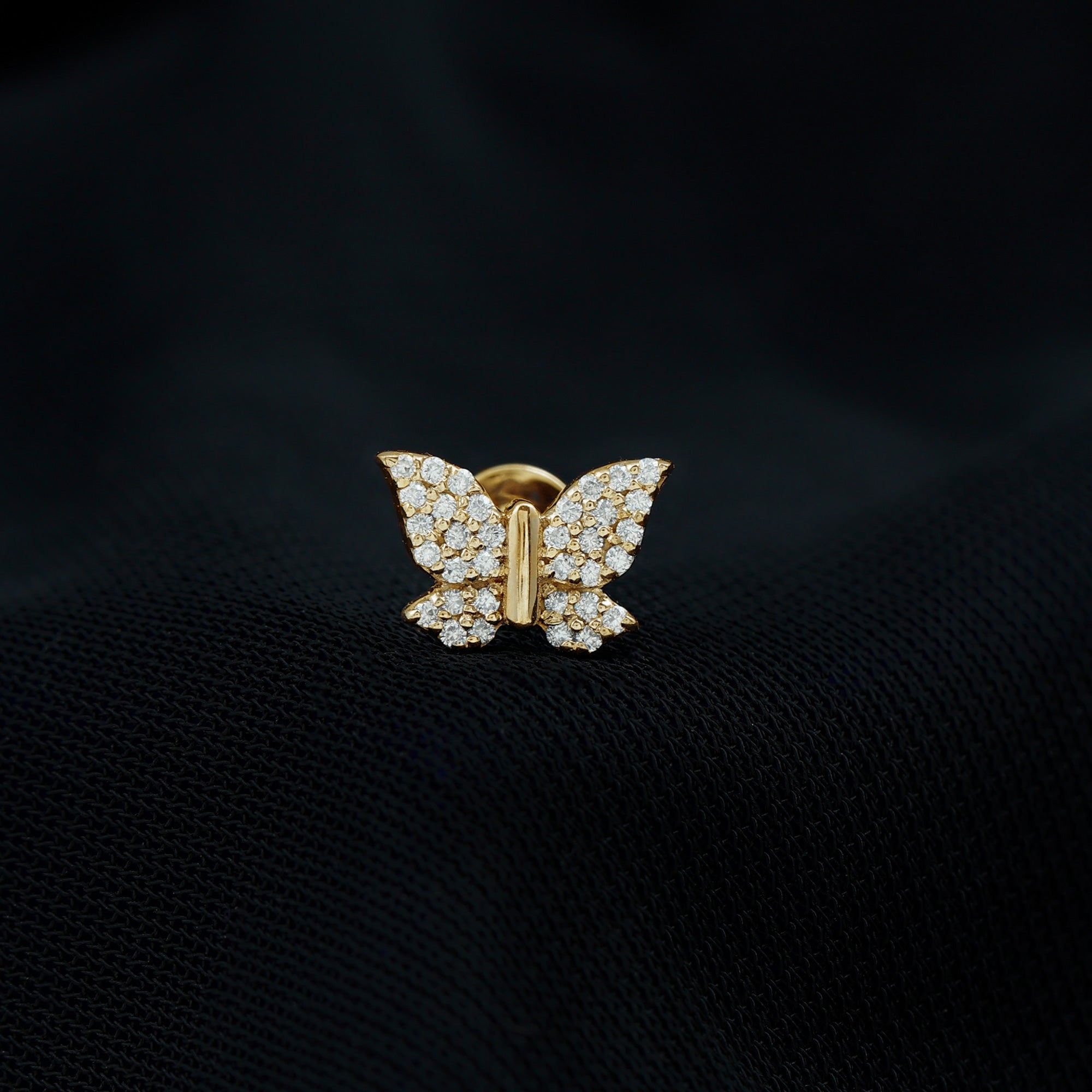 Certified Diamond Butterfly Cartilage Earring Lab - ( EF-VS ) - Rosec Jewels