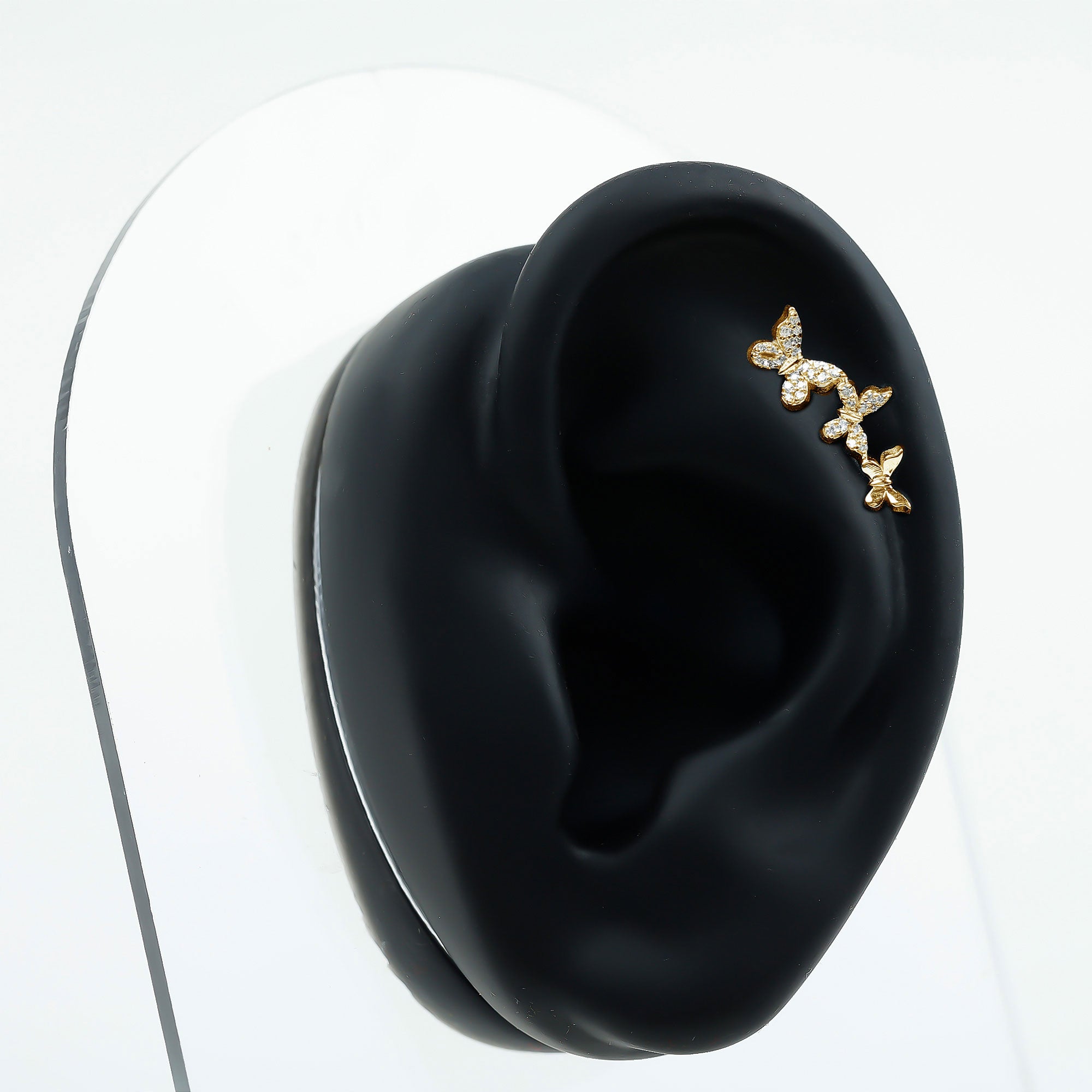 Diamond Butterfly Crawler Earring for Helix Piercing Lab - ( EF-VS ) - Rosec Jewels