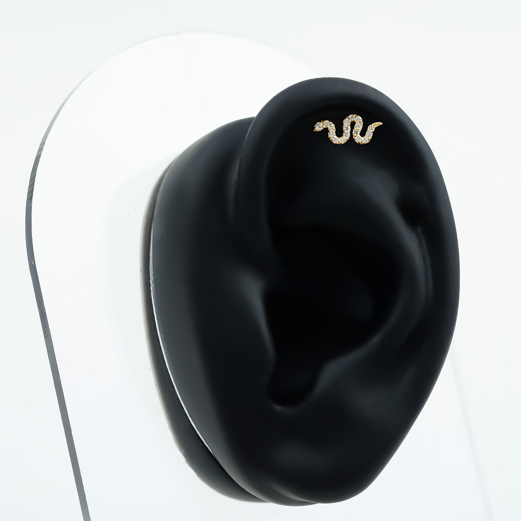 Certified Diamond Snake Earring for Cartilage Piercing Lab - ( EF-VS ) - Rosec Jewels