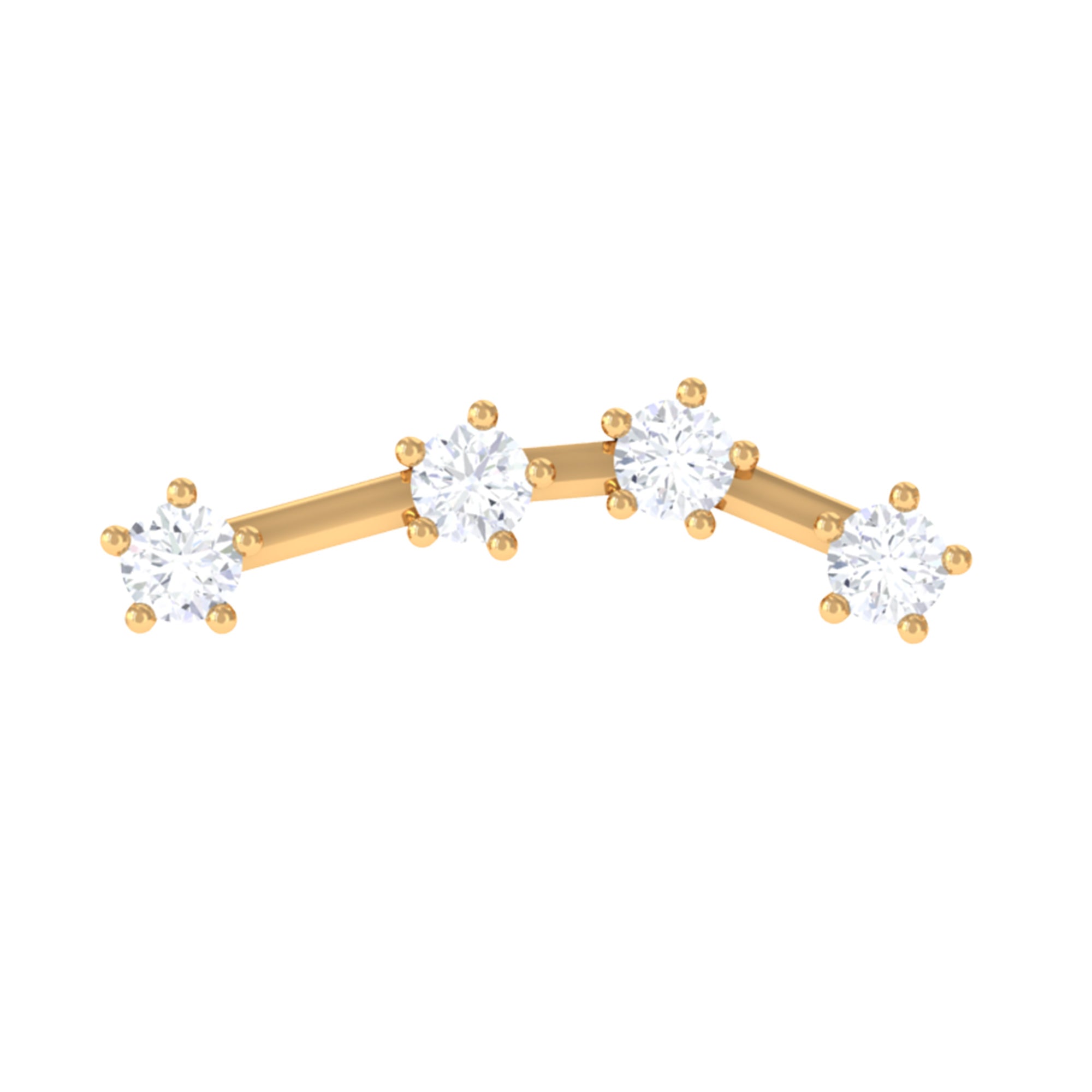 Diamond Aquarius Zodiac Earring for Helix Piercing Lab - ( EF-VS ) - Rosec Jewels