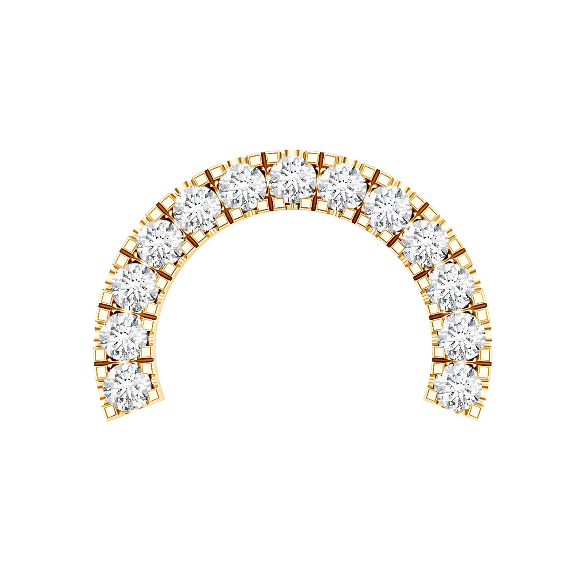 Certified Diamond Half Circle Earring for Piercing Lab - ( EF-VS ) - Rosec Jewels
