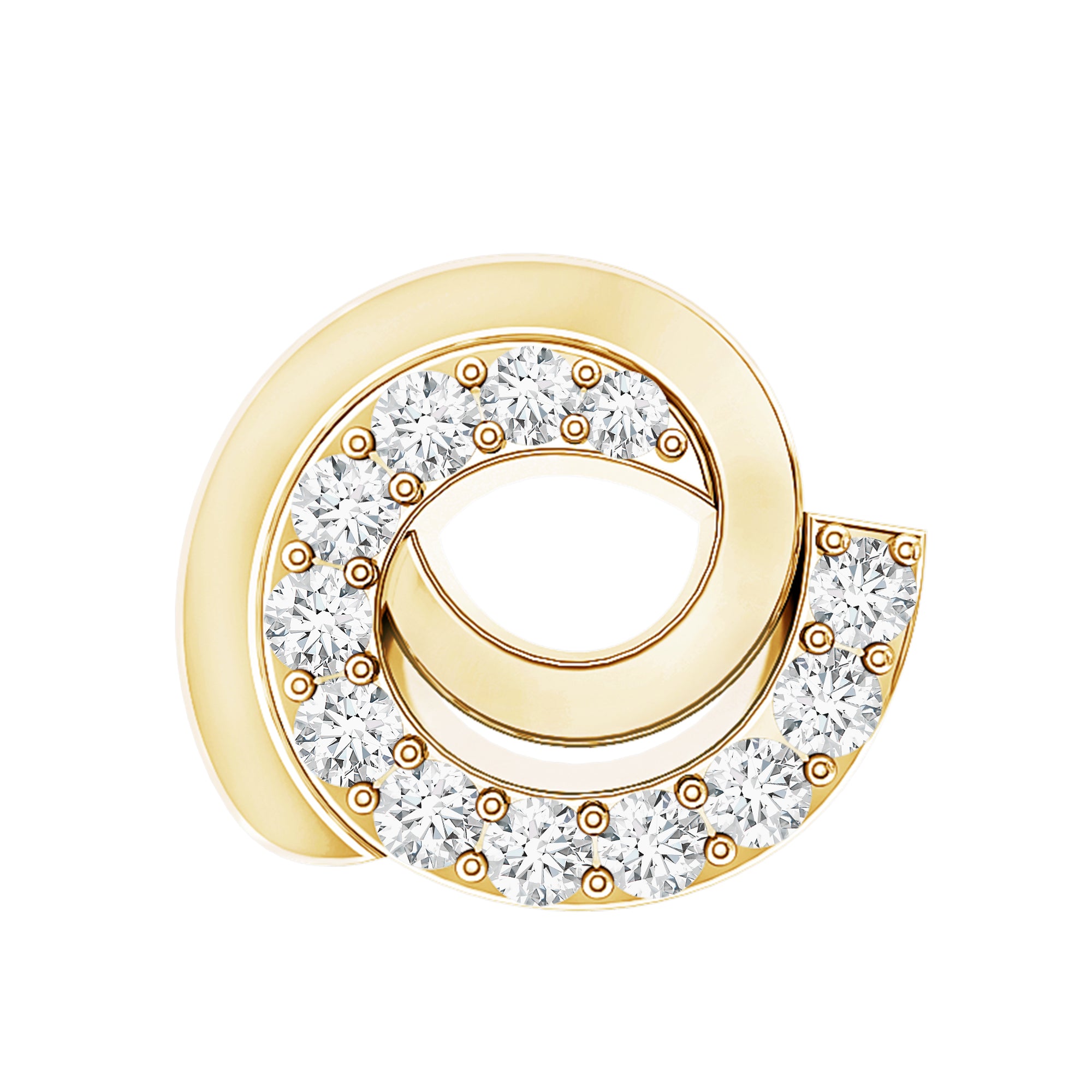 Certified Diamond Spiral Earring for Cartilage Piercing Lab - ( EF-VS ) - Rosec Jewels