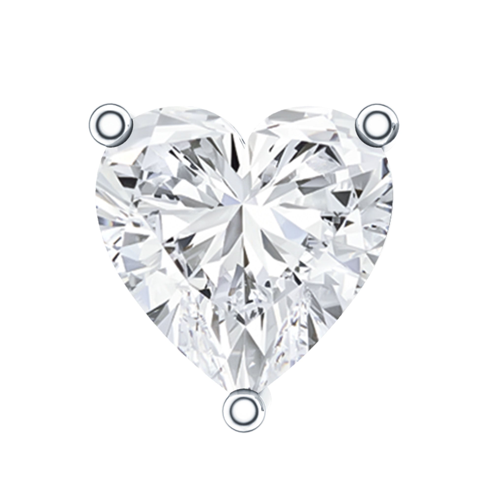 Solitaire Diamond Heart Earring with Flat Back Lab - ( EF-VS ) - Rosec Jewels