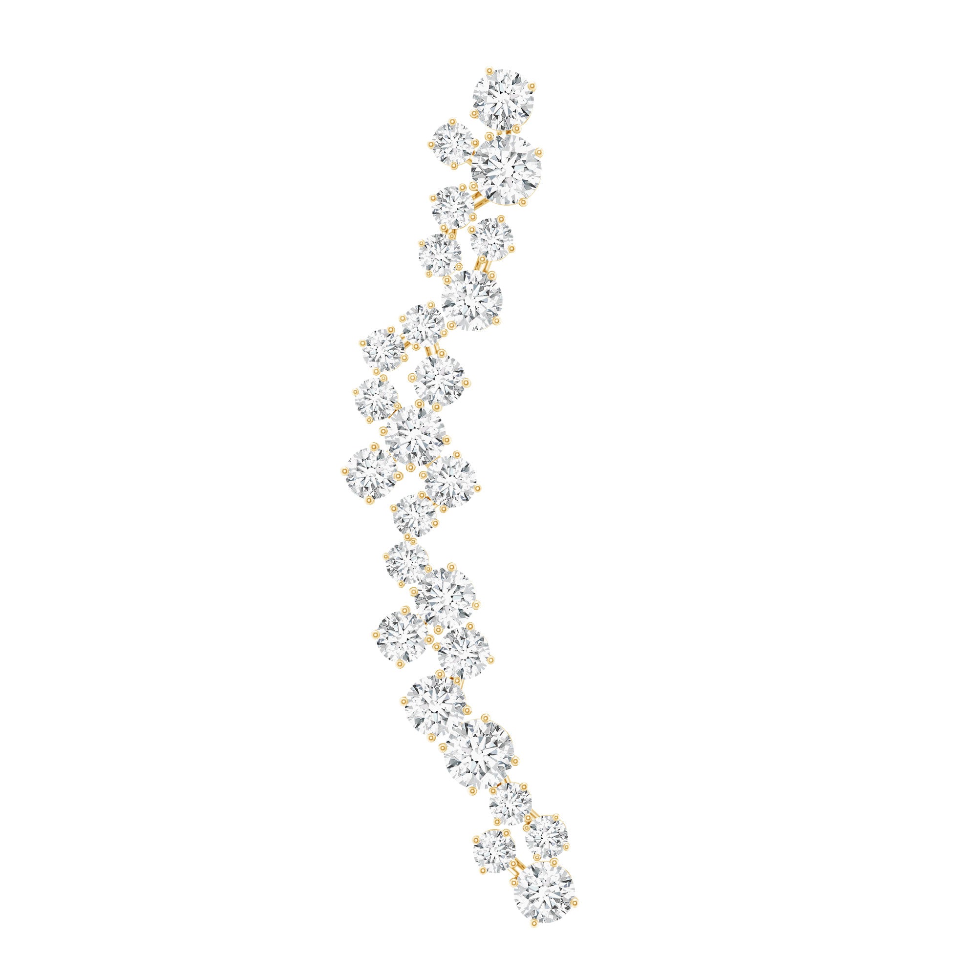 Diamond Cluster Climber Earring for Helix Piercing Lab - ( EF-VS ) - Rosec Jewels
