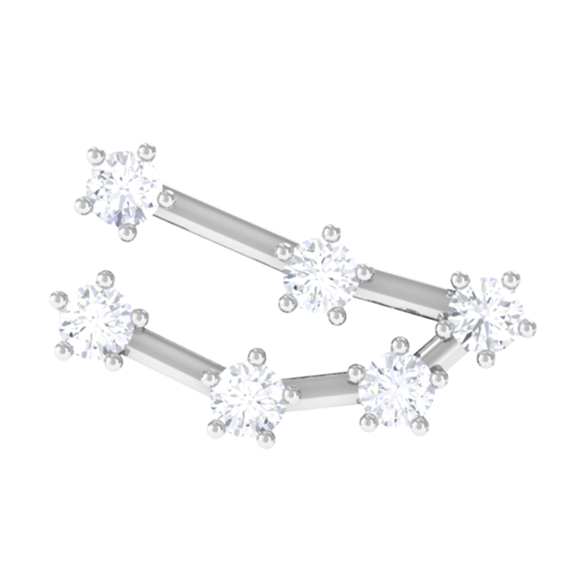 Diamond Capricorn Constellation Helix Piercing Earring Lab - ( EF-VS ) - Rosec Jewels