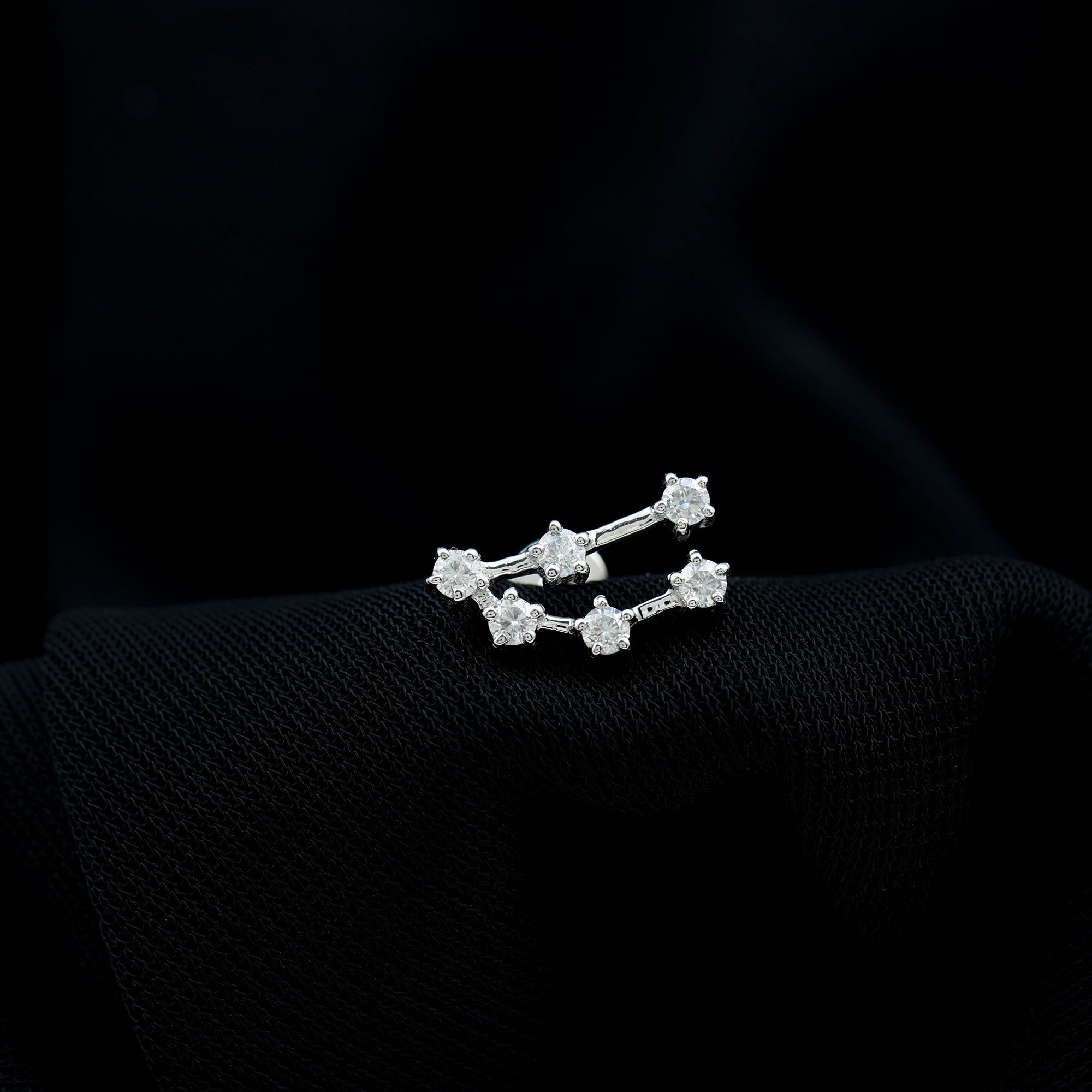 Diamond Capricorn Constellation Helix Piercing Earring Lab - ( EF-VS ) - Rosec Jewels