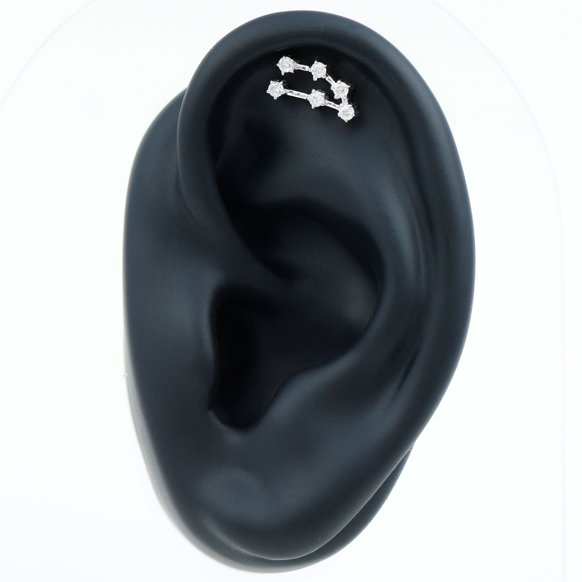 Diamond Capricorn Constellation Helix Piercing Earring Lab - ( EF-VS ) - Rosec Jewels