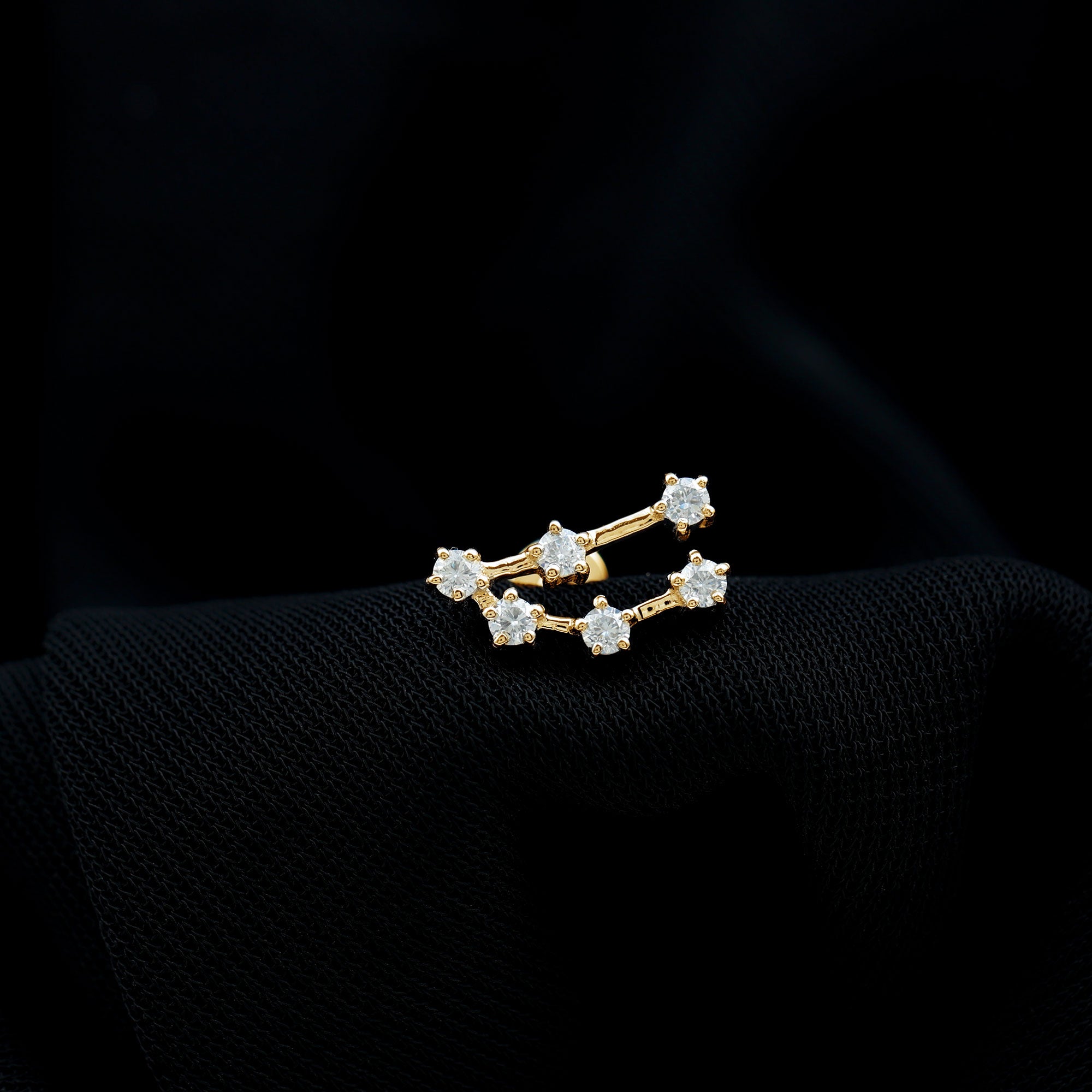 Diamond Capricorn Constellation Helix Piercing Earring Lab - ( EF-VS ) - Rosec Jewels